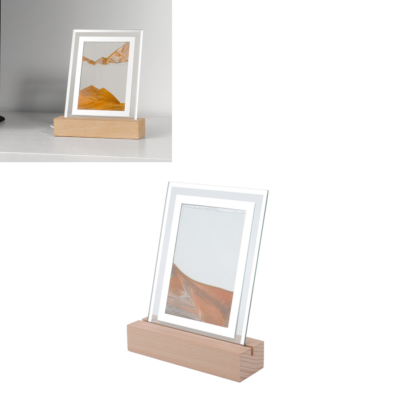 Kreative Led-nachttischlampe Mit Sandeffekt, Dekorative Schreibtischlampe Mit Sandeffekt, Fließender Sandrahmen, Led-tischleuchte Für Büro, Wohnzimmer Oder Nachttisch, Geburtstagsgeschenk, Usb-betrieb