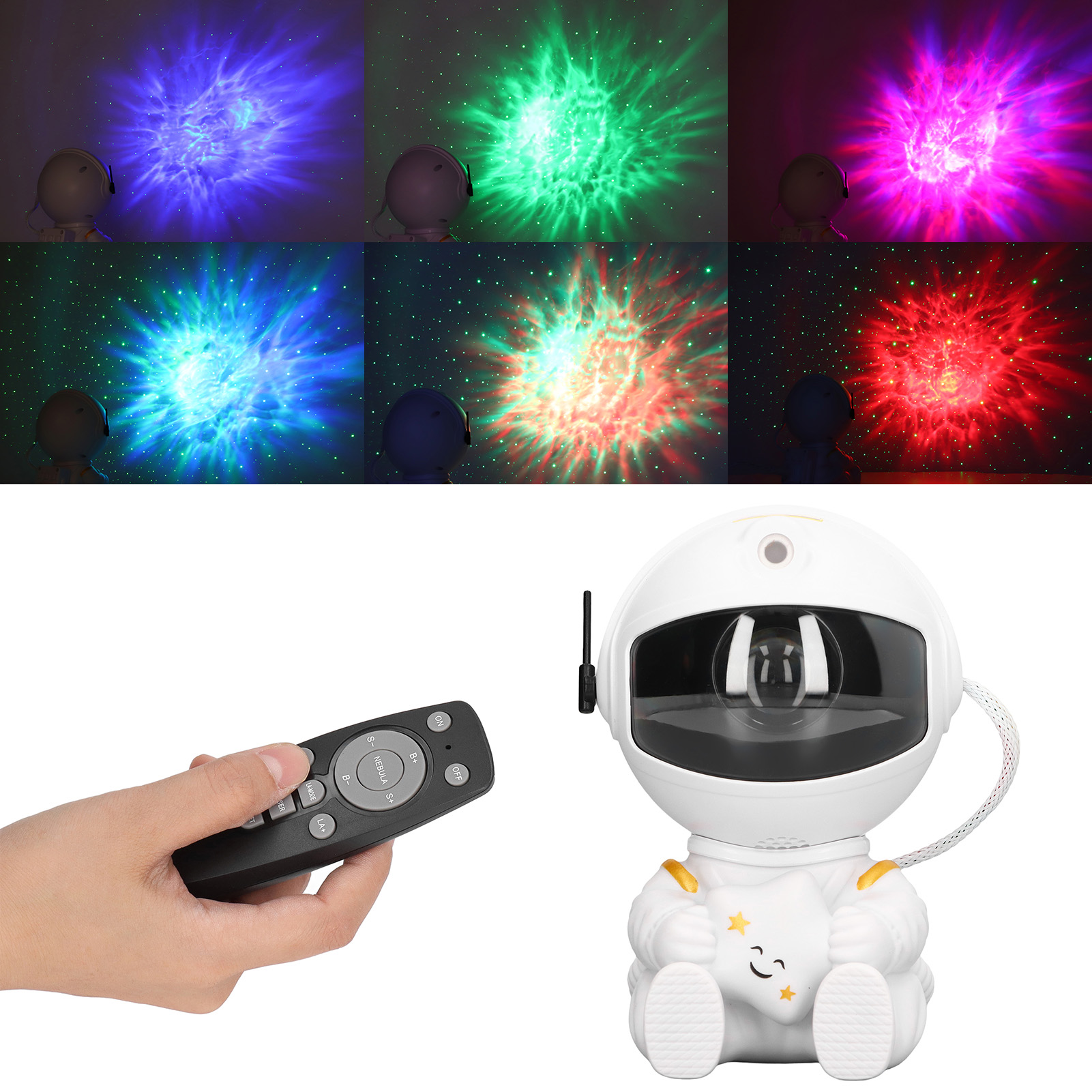 Astronautenförmiger Led-nachtlichtprojektor, Rgb-sternenprojektorlampe