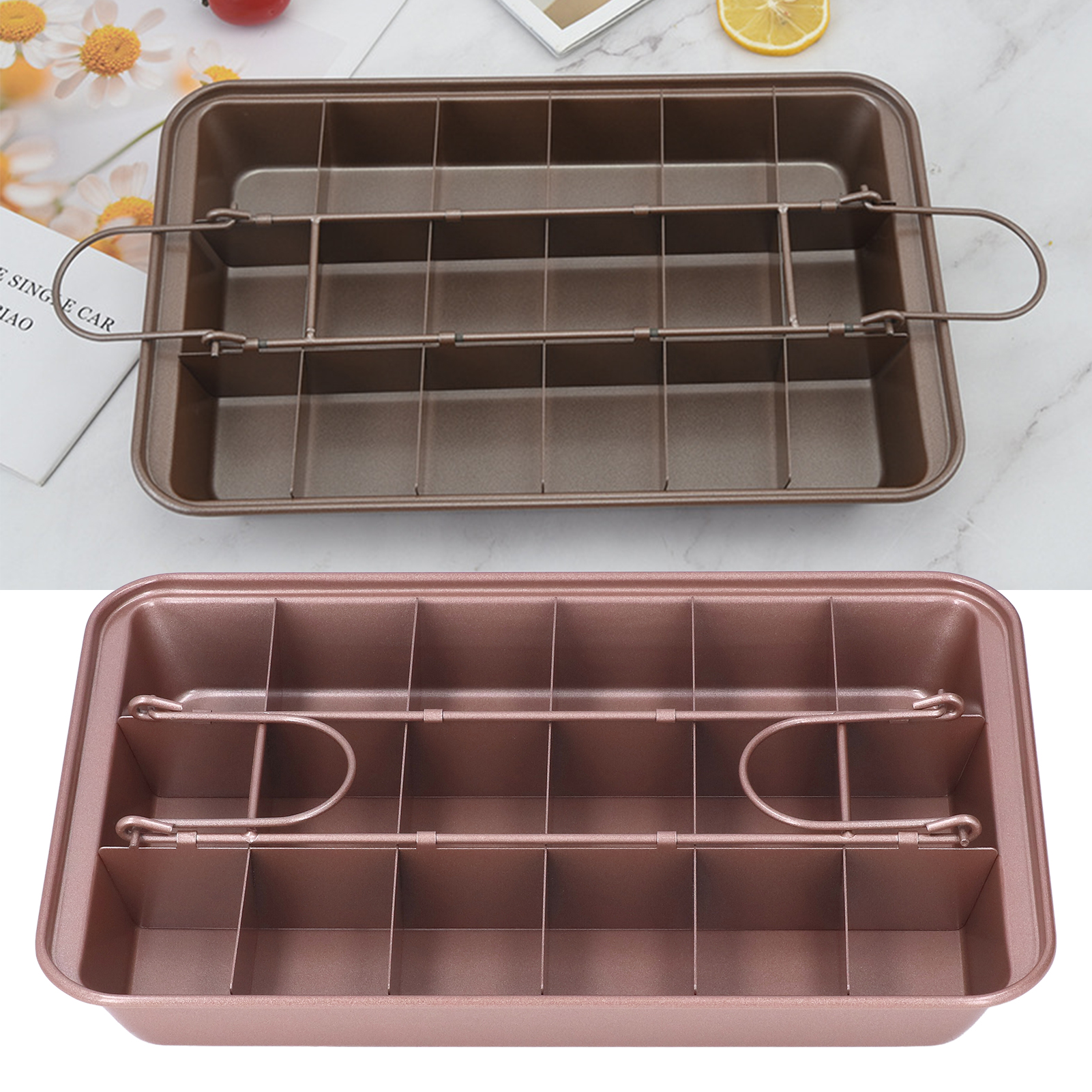 Brownieform Mit Antihaftbeschichtung, Verdickt Für Brot- Und Kuchenformen, Springform Mit Festem Boden, Antihaft-brownieform.