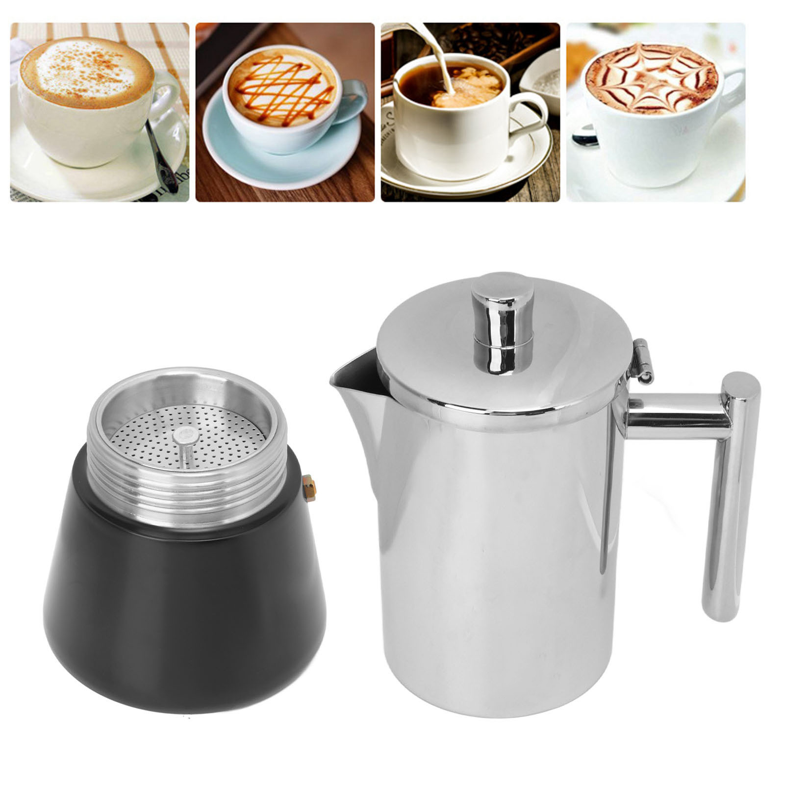 Italienische Induktions-kaffeemaschine, Moka-typ, Edelstahl, Für Den Hausgebrauch, 300 Ml (6 Tassen)