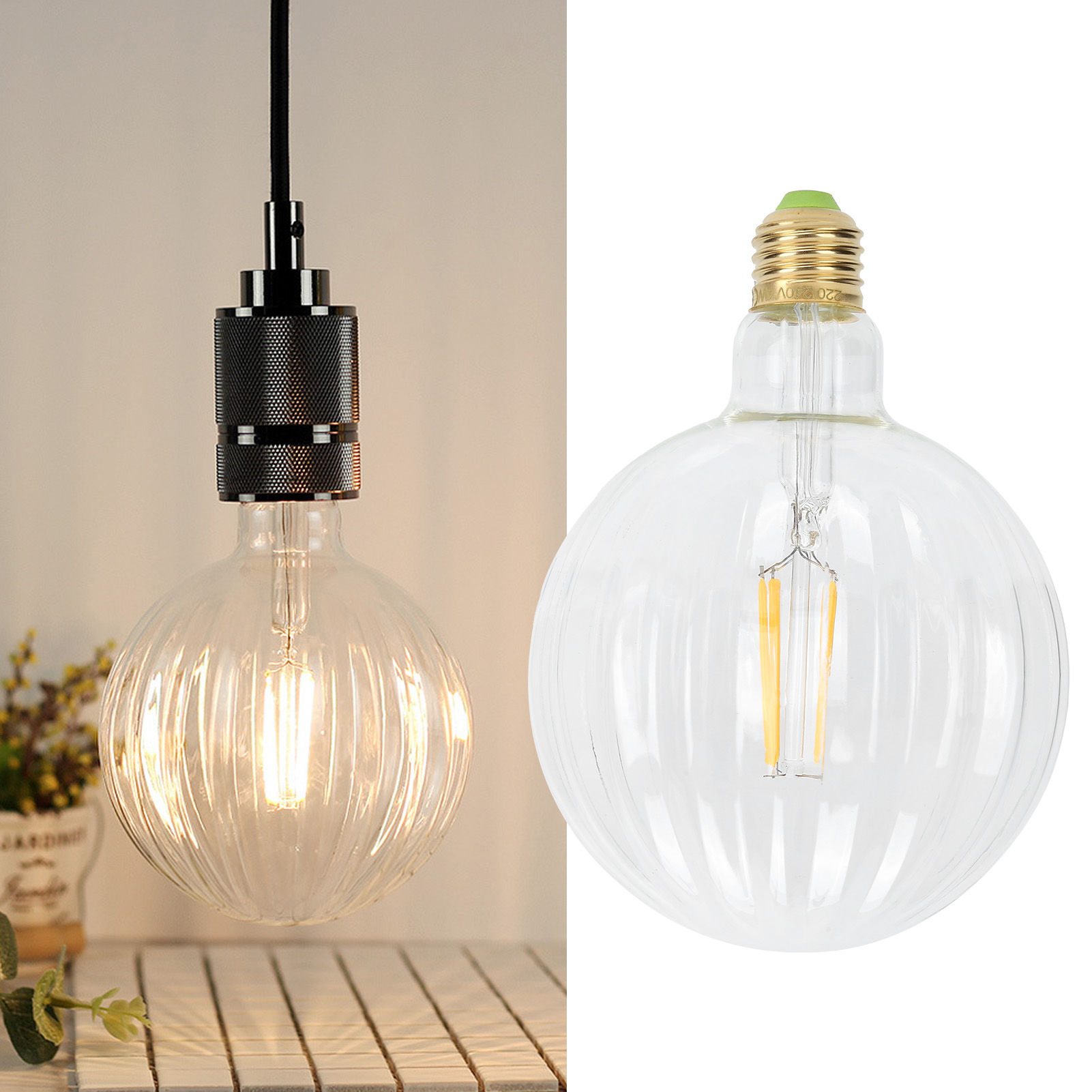 4w G125 Led-filamentlampe Im Antik-stil, E27, Wassermelonenform, Innendekoration, 220v, Warmlicht (klar)