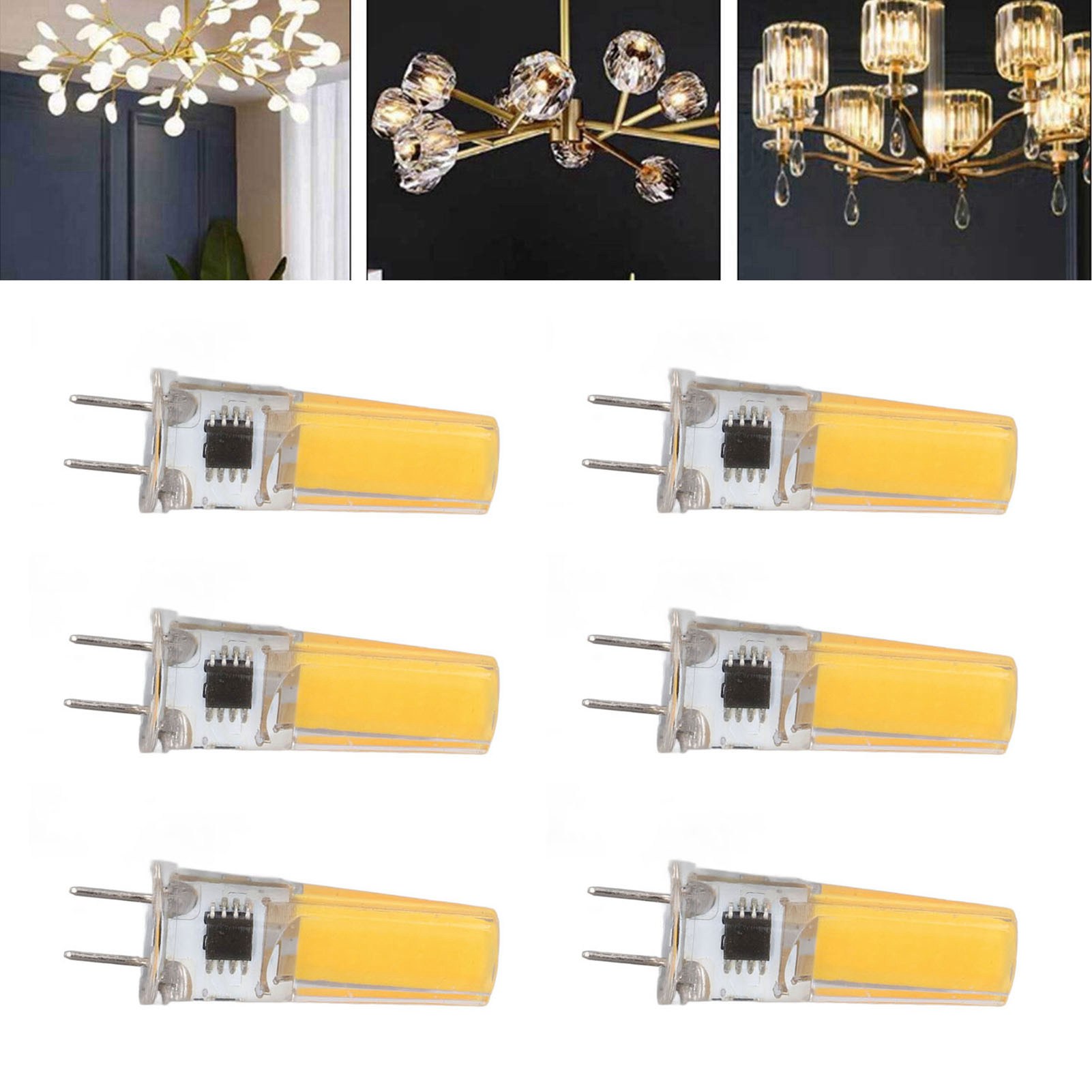 G8-glühbirne, Kleine G8-glühbirne, 5-w-cob-glühbirne, Dimmbar, Geeignet Für Pendel-, Decken-, Wand- Und Tischleuchten. 6er-pack. Warmweiß.