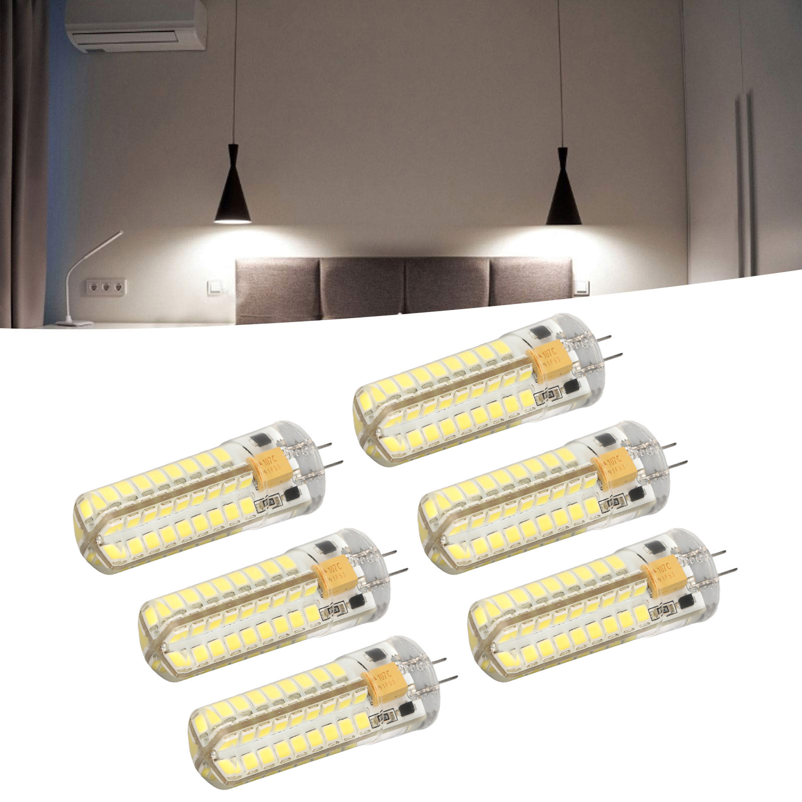 G4 Silikonlampen, 6er-pack, 7w Led, Geeignet Für Pendelleuchten, Deckenleuchten, Wandleuchten Und Tischlampen (insgesamt 6 Lampen, Weißes Licht).