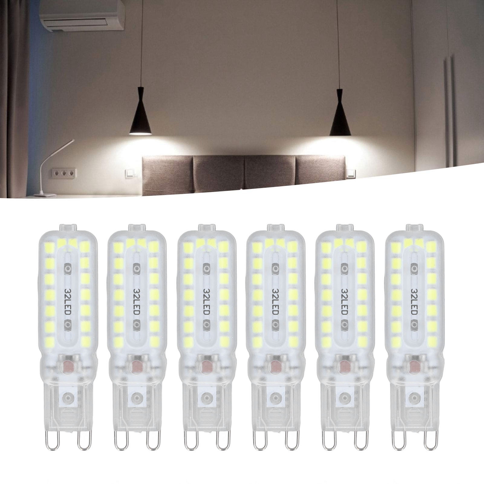 6er-pack G9 7w 32led Dimmbare Glühbirnen Für Pendelleuchten, Deckenleuchten, Wandleuchten Und Tischlampen (6er-pack, Weißes Licht, 220-240v)