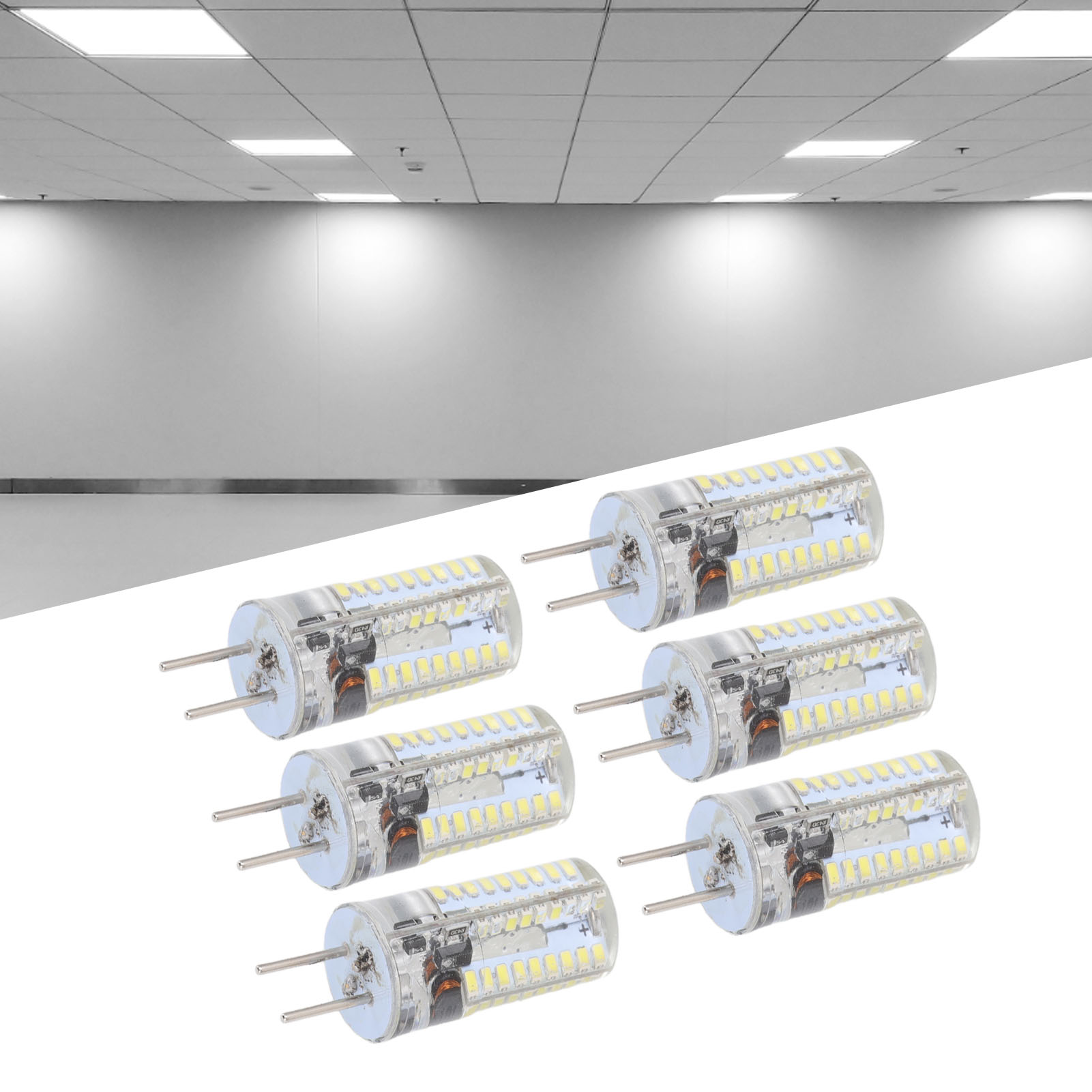 Gy6.35 Led-lampen, 6er-pack, 72 Leds, 5 W, Geeignet Für Decken-, Wand- Und Tischleuchten. Reinweißes Licht.