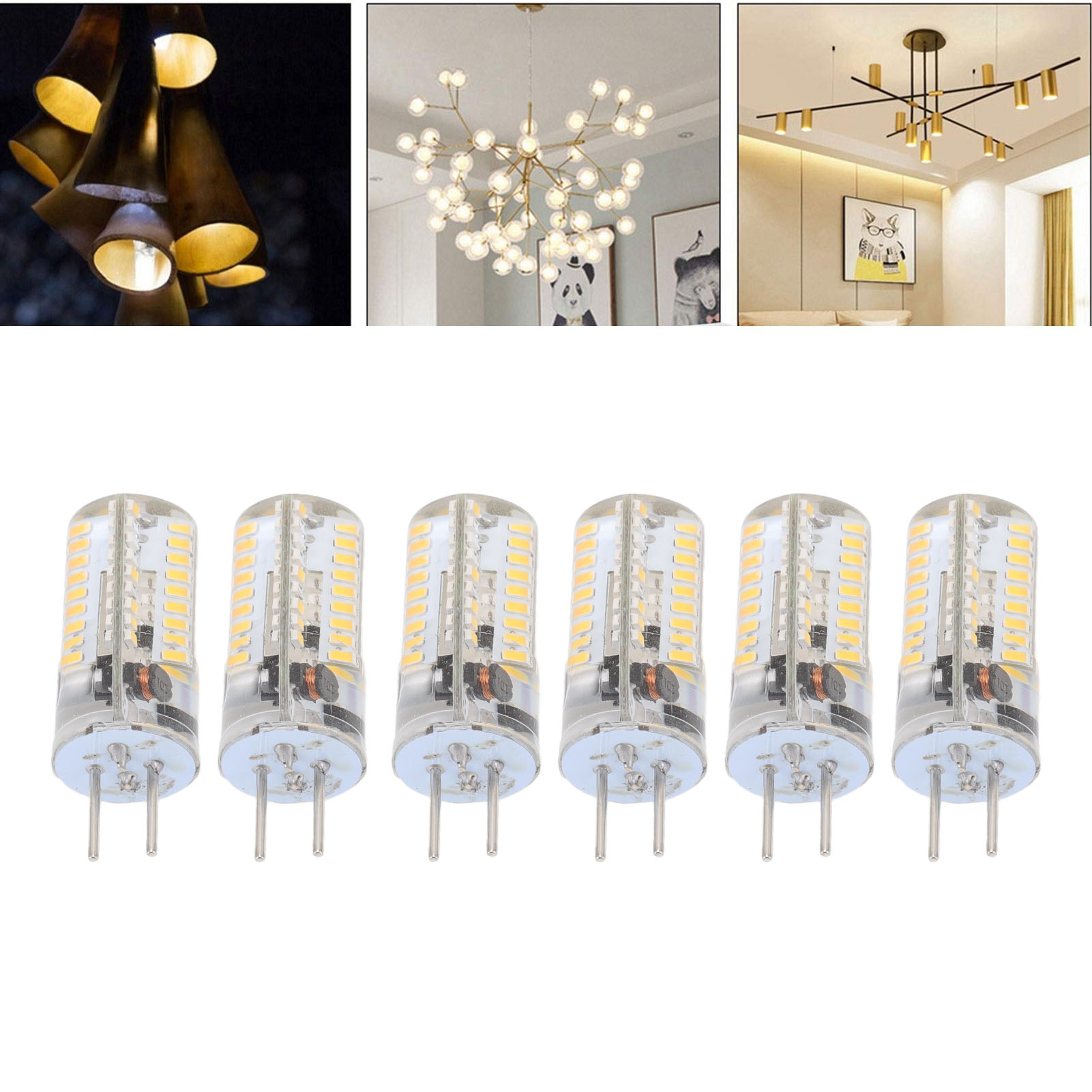 Gy6.35 Led-lampen, 6er-pack, 72 Leds, 5 W, Geeignet Für Decken-, Wand- Und Tischleuchten. Warmweißes Licht.