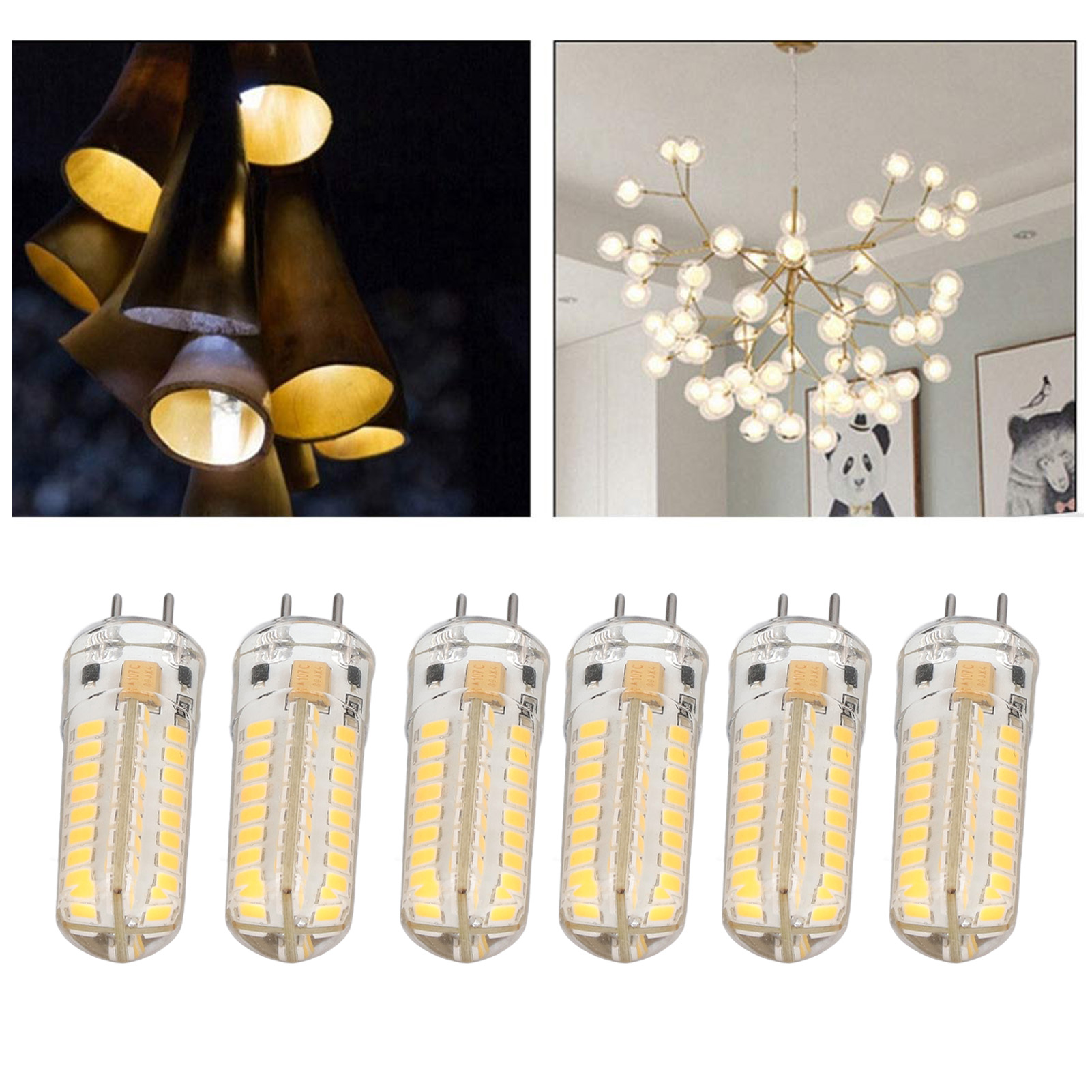 Gy6.35 Silikonlampen (6er-pack), 7 W, 72 Leds, Für Pendel-, Decken-, Wand- Und Tischleuchten (6 Stück) / Warmweiß