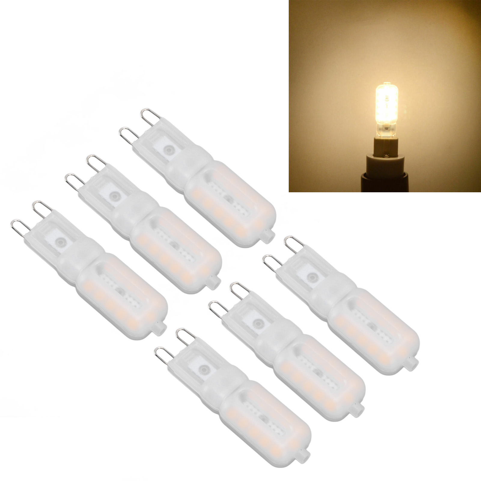 G9 5w/22led/2835 Dimmbare Glühbirnen Für Deckenleuchten, Wandleuchten Und Tischlampen (insgesamt 6 Glühbirnen, Warmweißes Licht, 220v).
