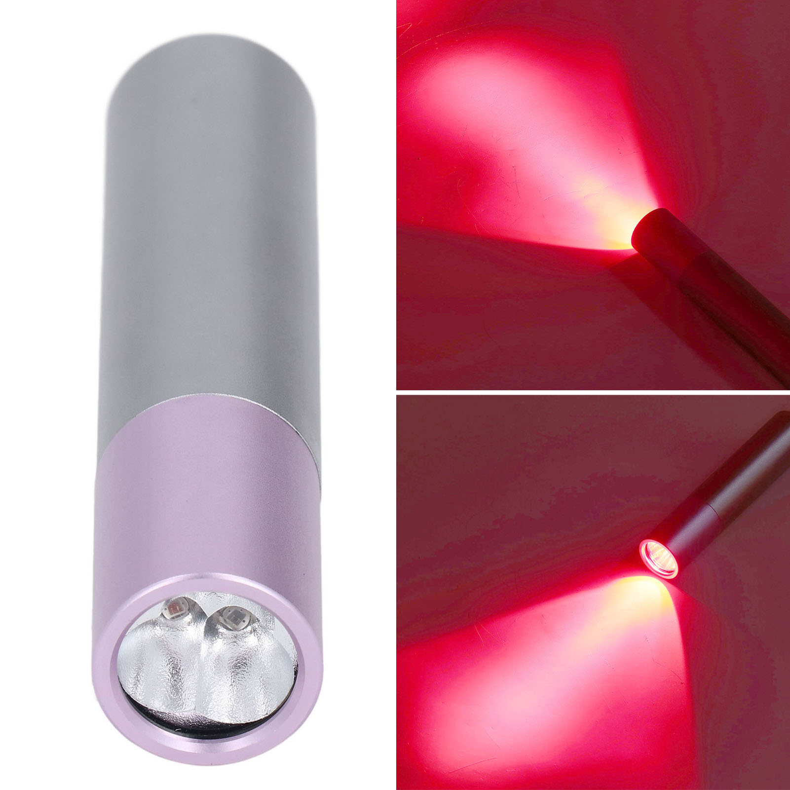 Nahinfrarot-lichttherapielampe (630, 660, 850 Nm), Violettes Gehäuse, Rote Led