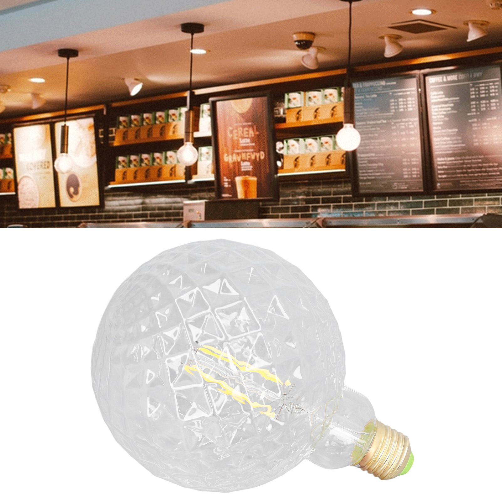 Retro-edison-g125-led-filamentlampe, 4000 K Neutralweiß, E27/e26-sockel, Kreativer Antik-stil