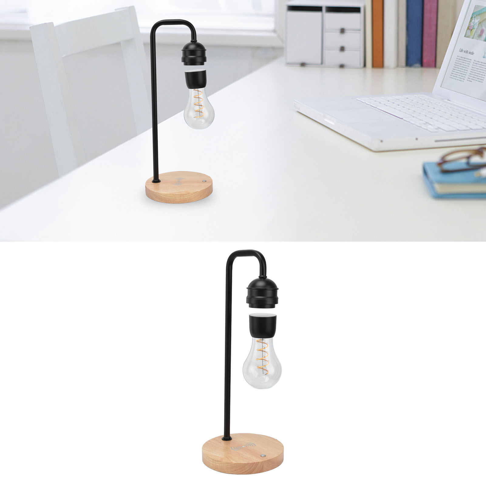 Magnetisch Schwebende Schreibtischlampe, Magnetisch Schwebende Led-tischlampe, Schwebende Lampe, Kabelloses Ladegerät, Wohnaccessoires, Geschäftsgeschenk, Europäischer Standard.