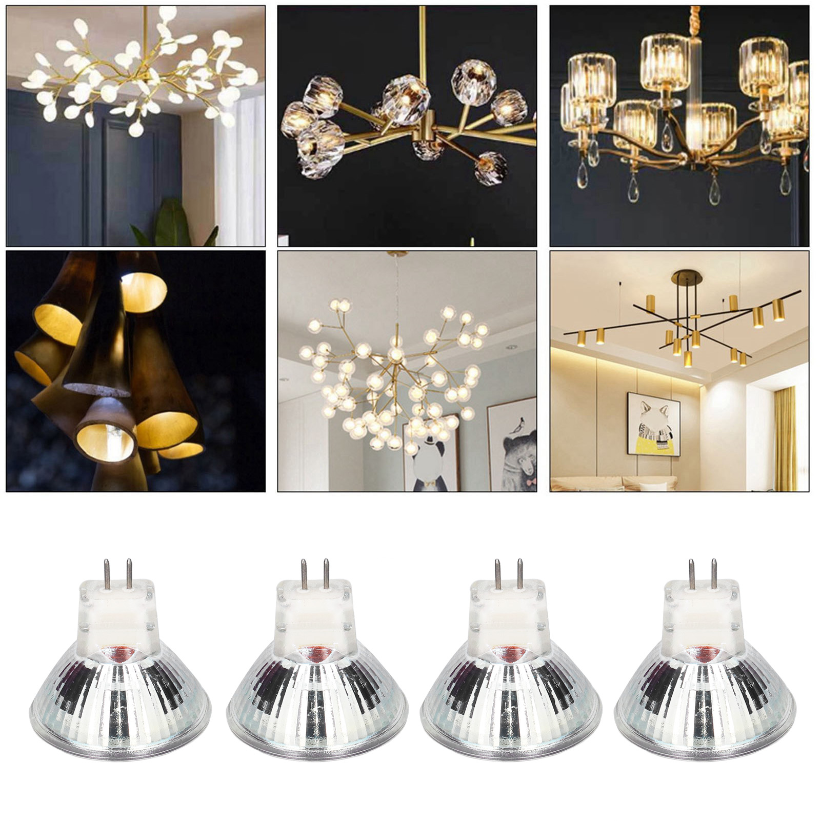 Mr11 2w 12led 300lm Led-lampe, Doppelstiftsockel, Einbaustrahler, Schienenbeleuchtung, Gartenbeleuchtung, 4er-pack / Warmweiß