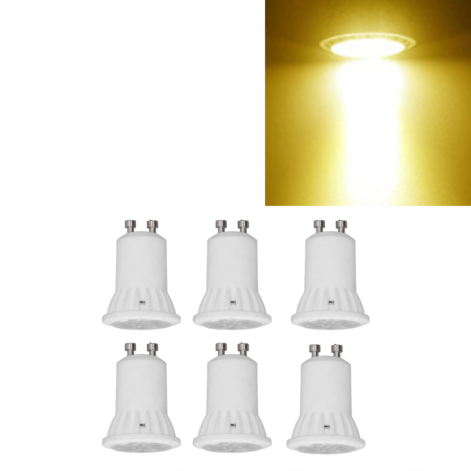 Dimmbare Gu10 Led-lampe, 360 Lumen, 90% Energieersparnis, Mr11 4w Led-schienenstrahler/projektor, Warmes Licht.