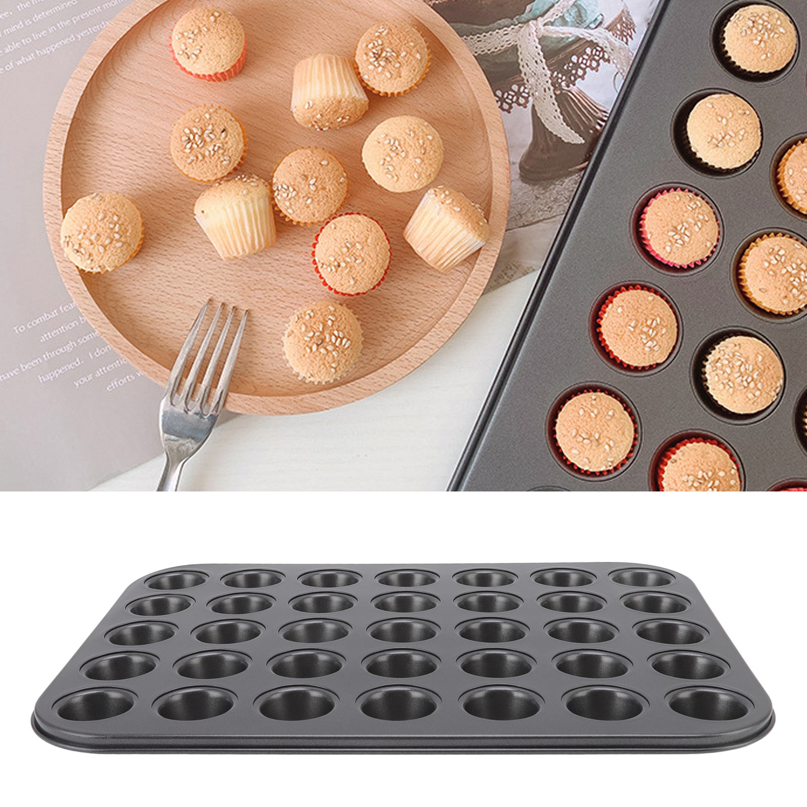 Mini-kuchenformen, Antihaftbeschichtete Backformen (35 Tassen)
