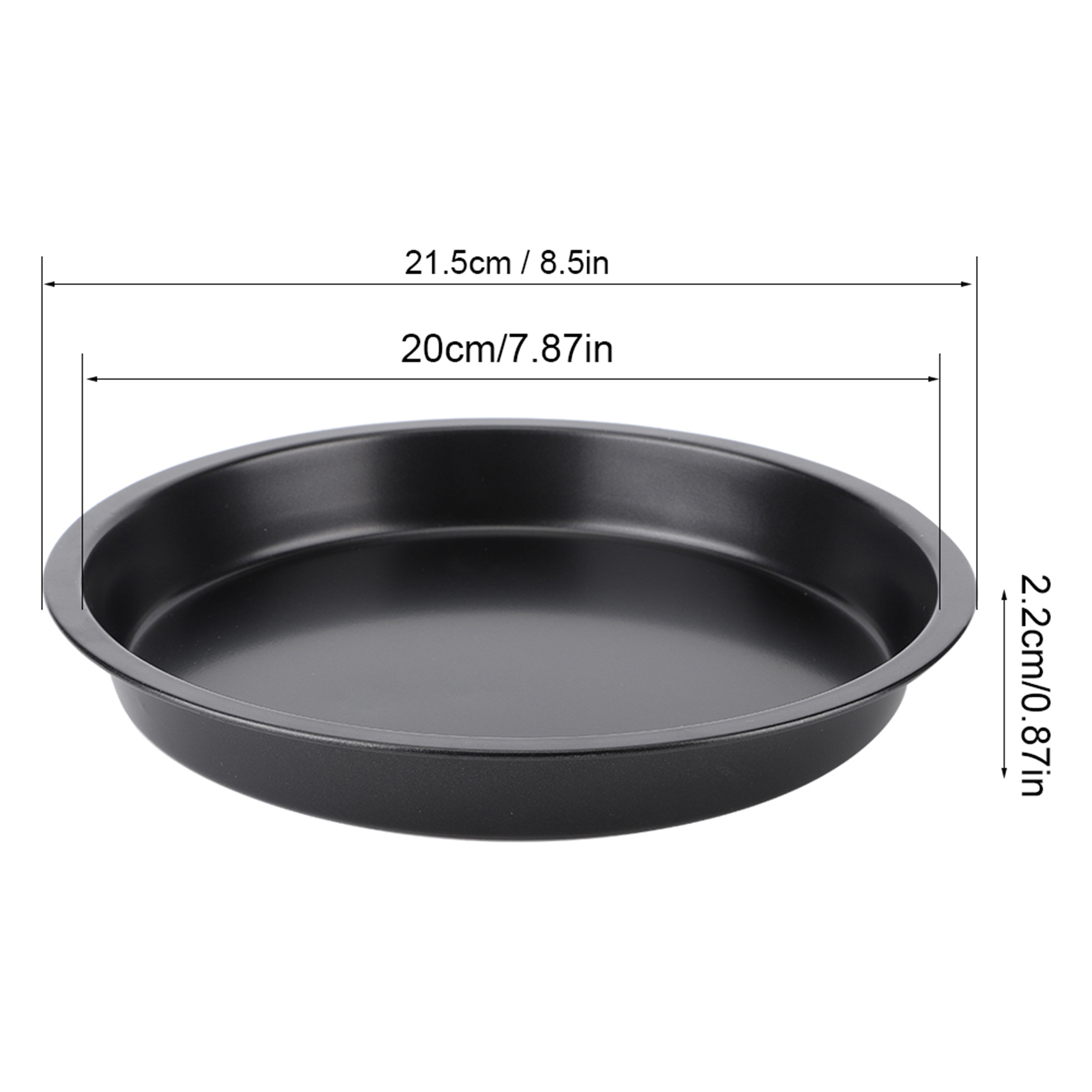Runde, Antihaftbeschichtete Pizzapfanne Mit 20 Cm Durchmesser (8 Zoll) Aus Schwarzem Kohlenstoffstahl