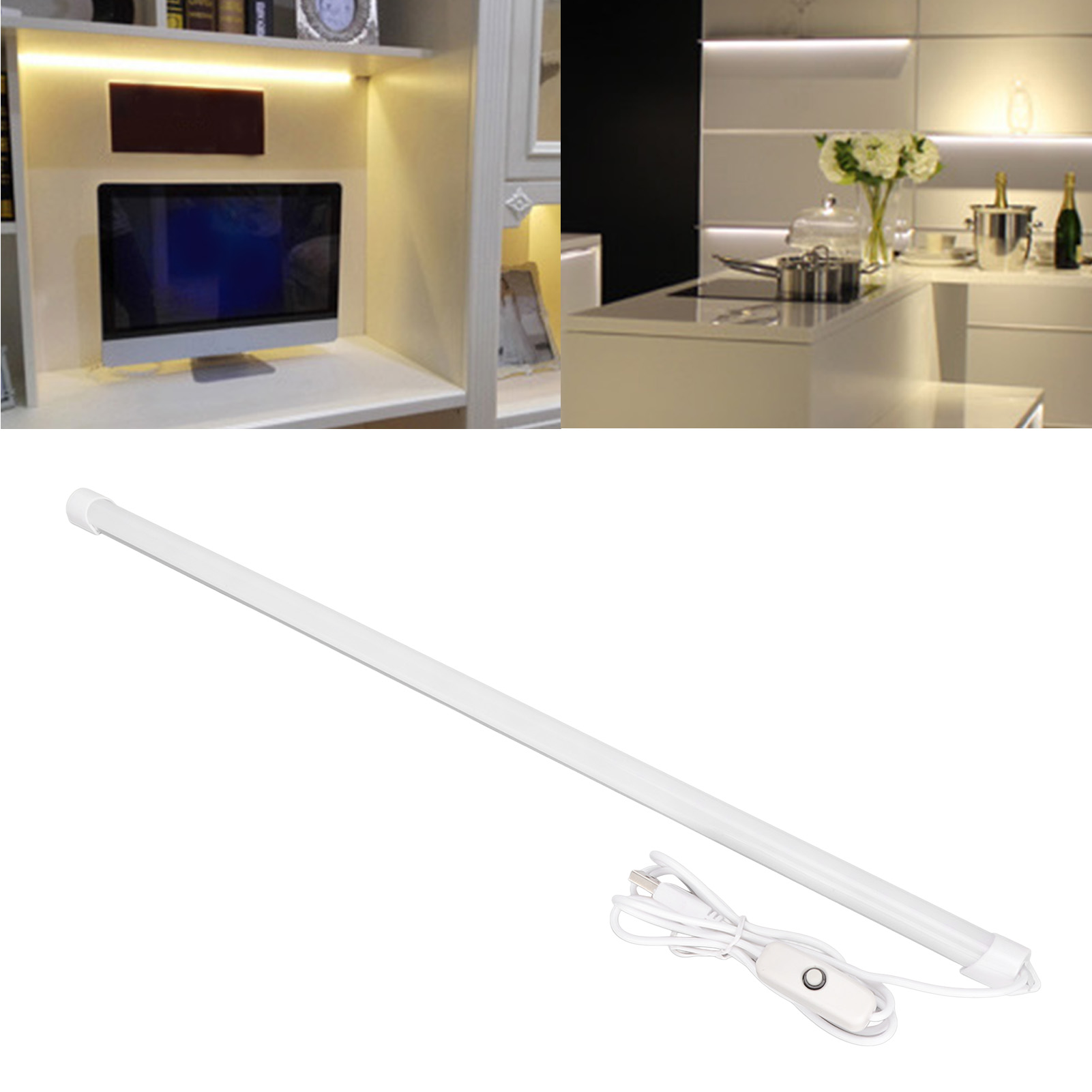 52 Cm Led-röhre, Warmweißes Licht, Usb-betrieben, Geeignet Zur Beleuchtung Von Schlafsälen, Büros, Lesetischen, Kleiderschränken Und Weinkellern.