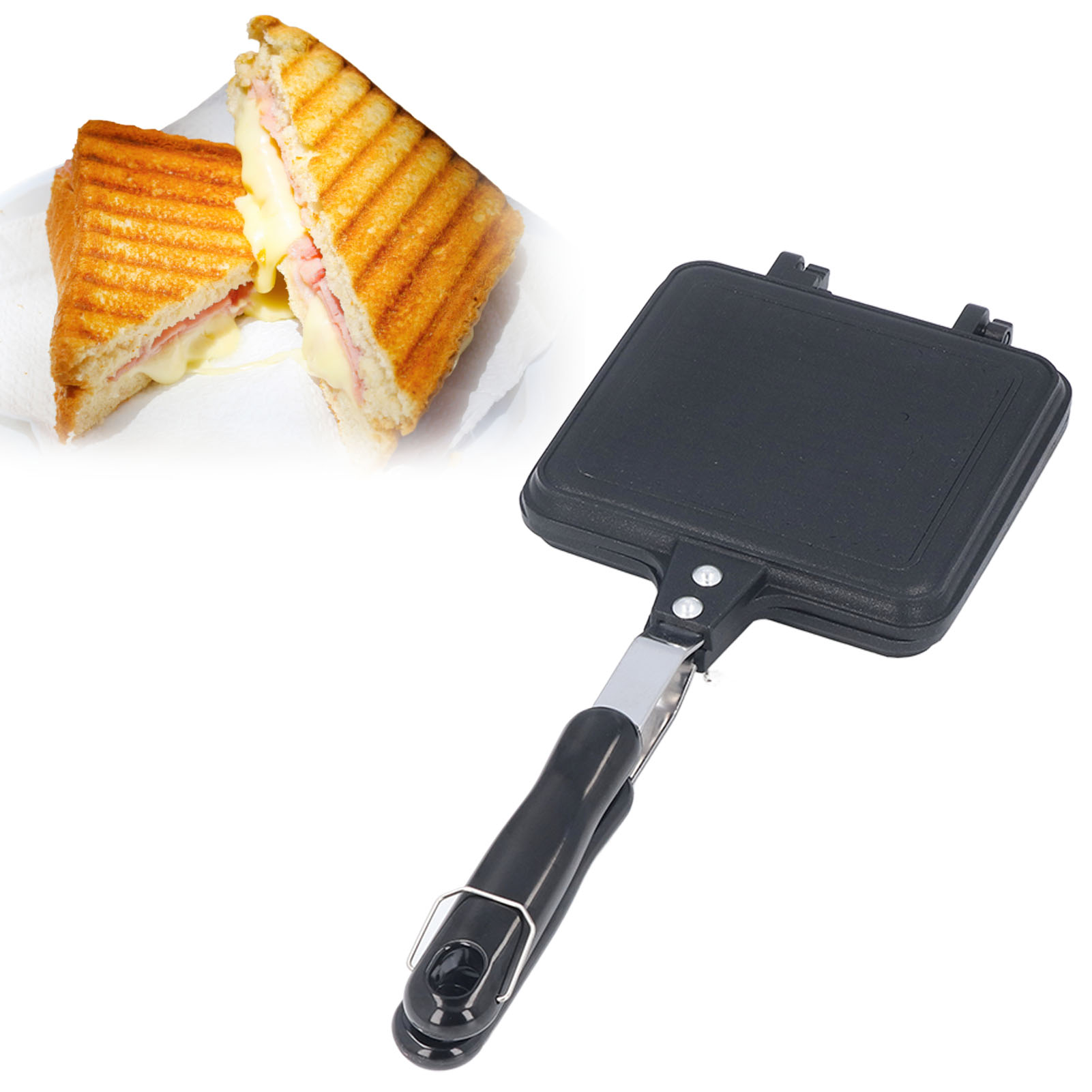 Herausnehmbarer Sandwichmaker Mit Antihaftbeschichtung Und Universeller, Doppelseitig Geriffelter Bratpfanne Für Küche Und Haushalt