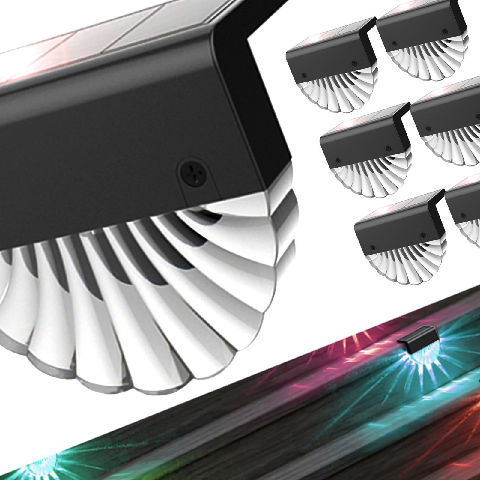 Solarbetriebene Led Rgb Treppenleuchte Mit Sieben Warmweißen Farben, Dekorative Außenwandleuchte Für Garten, Hof, Zaun Oder Wand (1 Stück)