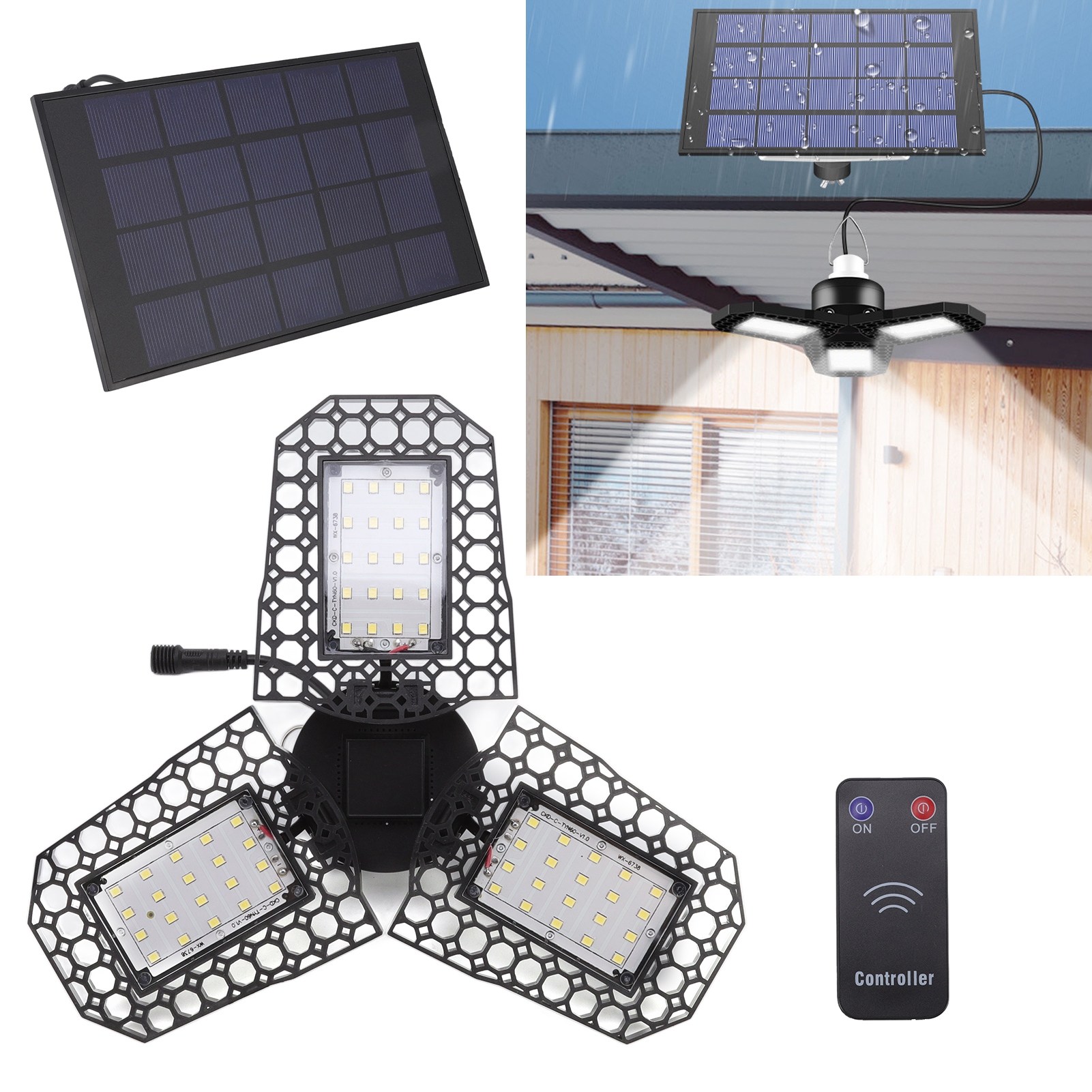 Solarbetriebene Außenwandleuchte Für Den Innenhof, Led-strahler, Wasserdichte Gartenlaterne (kaltweiß 6000k)