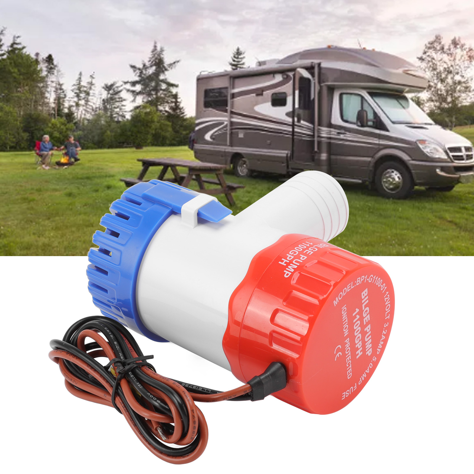 Nicht-automatische Bilgepumpe Mit Wassergekühltem Motor, Tauchpumpe Für Pool, Spa Und Boot, 1100 Gph, 12 V