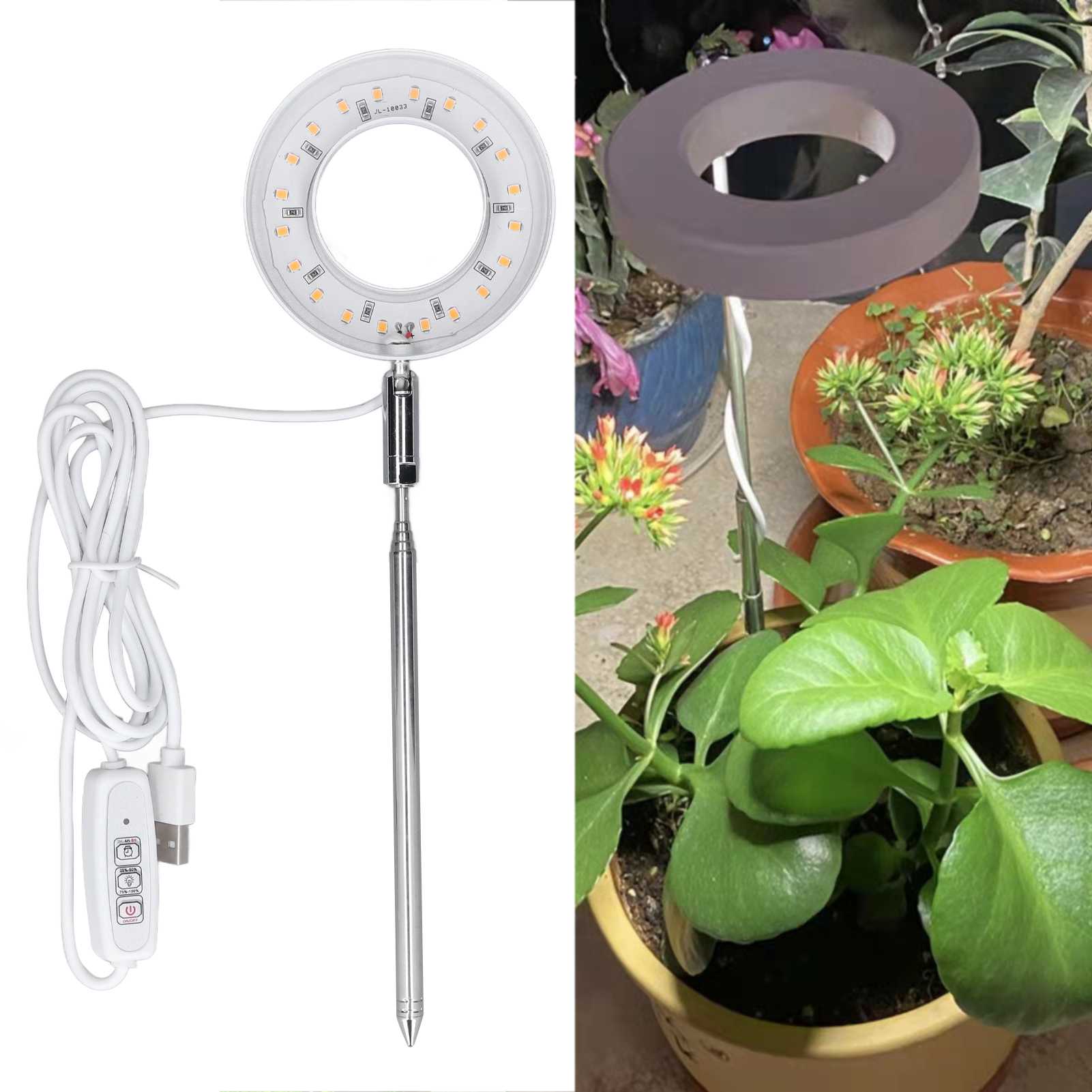 Led-pflanzenwachstumslampe, Vollspektrum-zusatzlicht Für Zimmerpflanzen, Einziehbares Usb-zusatzlicht Für Sukkulenten, Grünpflanzen Und Blumen.