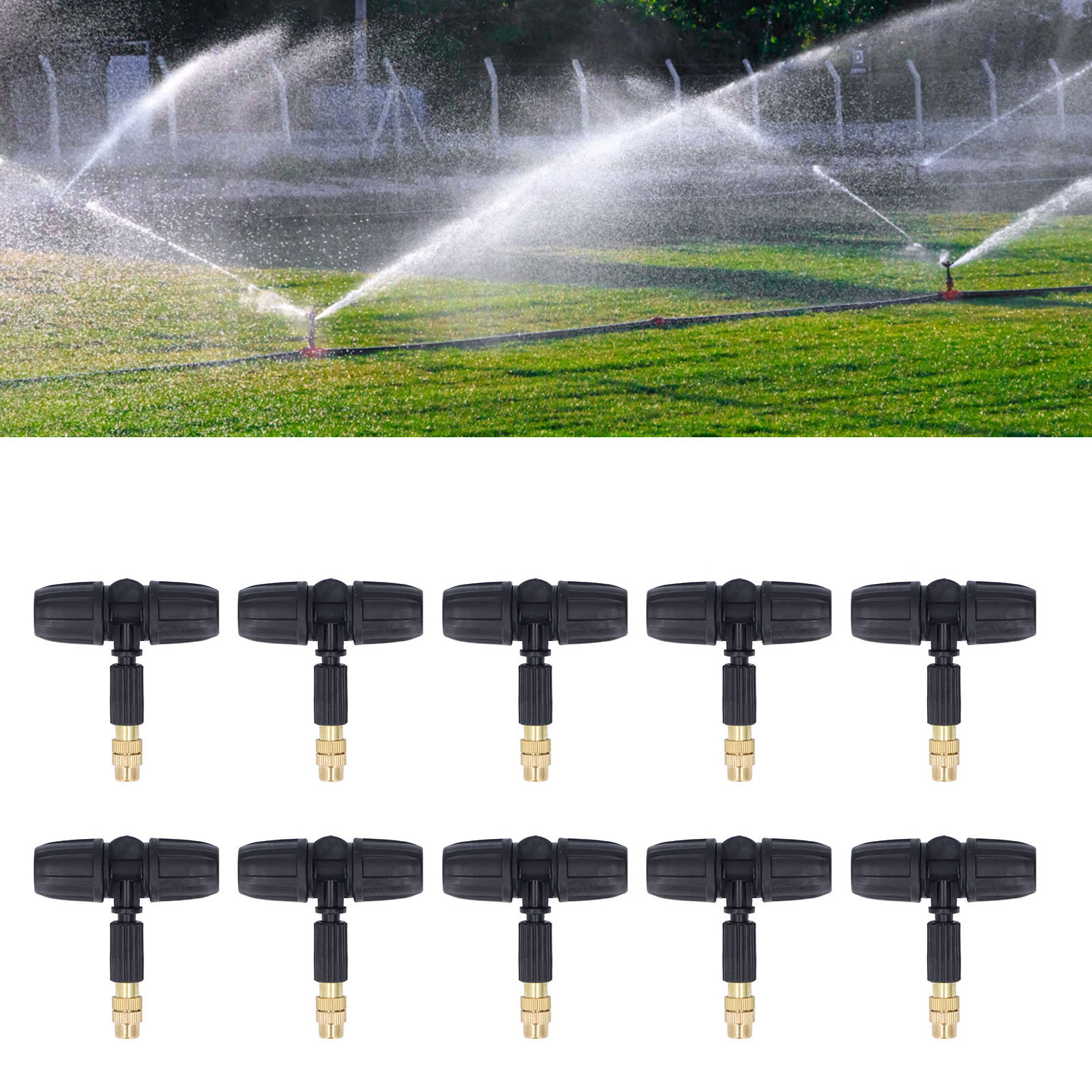 10 Einheiten Verkauft, Verstellbare Mikrosprinkler-/tropfbewässerung Zum Bewässern Von Blumen, Kühlen Und Befeuchten, Mit 8/11 Mm Kapillarschlauch, Gartengeräte.
