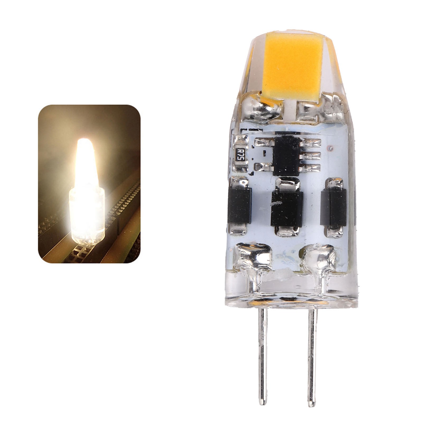 G4 2w 200lm 360° Dimmbare Zwei-pin-silikon-led-lampe Für Zuhause Und Büro, Ac/dc 1224v (warmweiß 2700k/3100k)