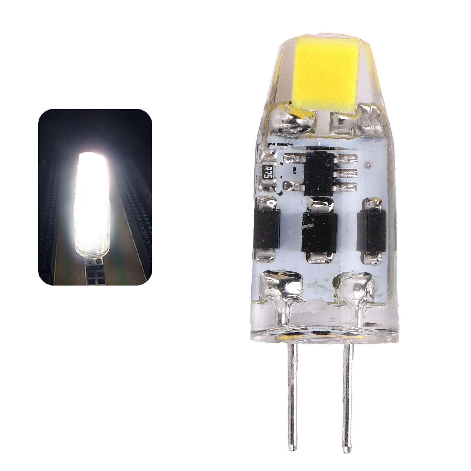 G4 2w 200lm 360° Dimmbare Zwei-pin-silikon-led-lampe Für Zuhause Und Büro, Ac/dc 1224v (kaltweiß 6000-6500k)