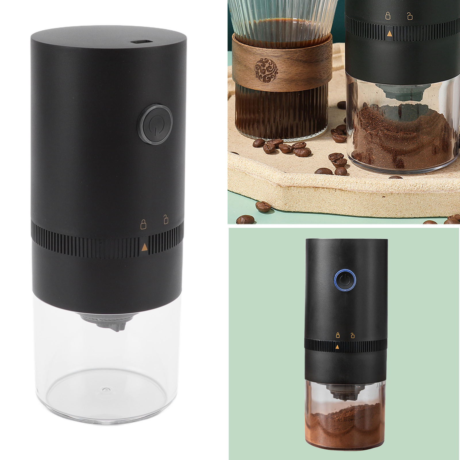 Elektrische Kaffeemühle Mit Videofunktion, Einstellbarem Mahlgrad, Usb-aufladbar, Geeignet Für Den Heimgebrauch.