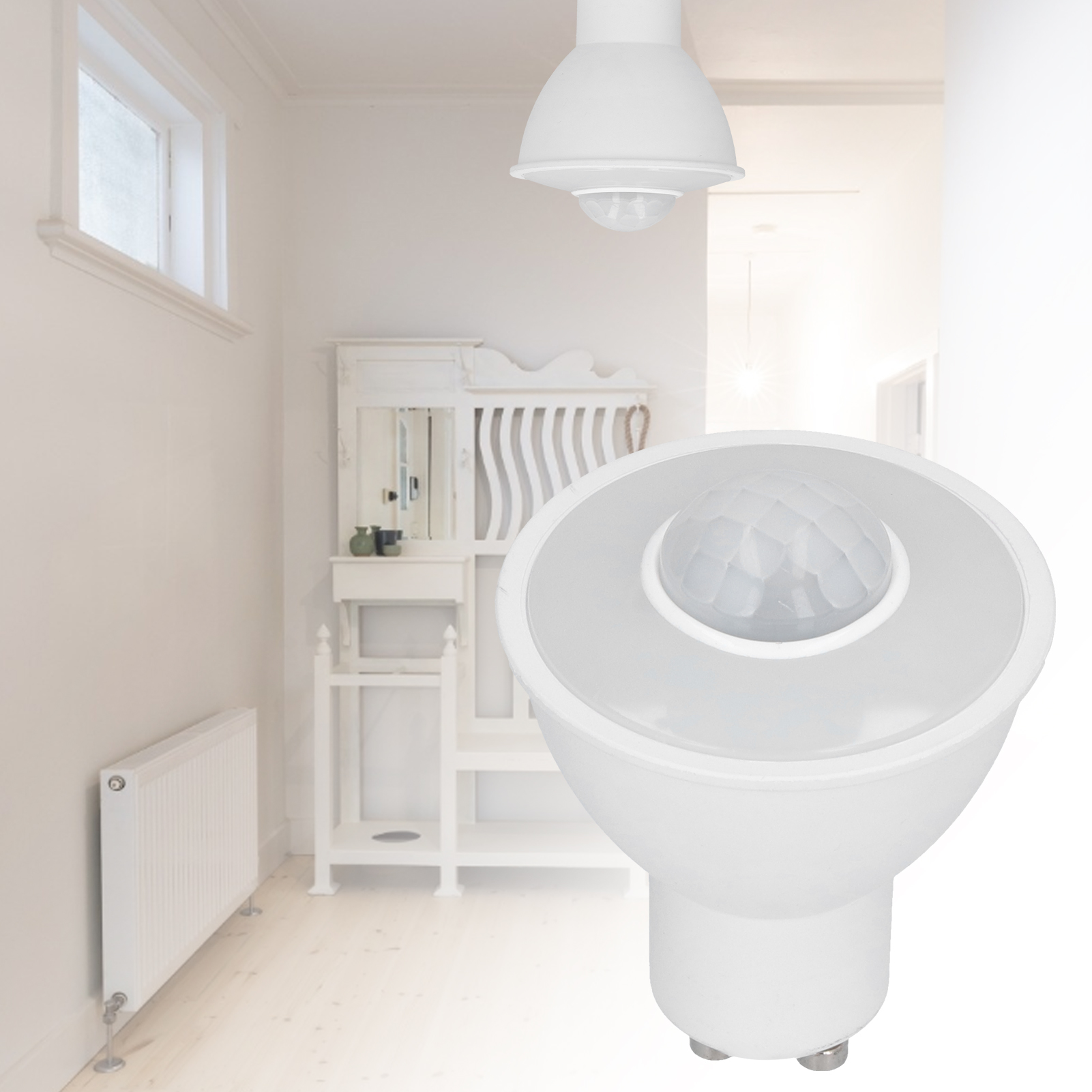 Gu10-led-lampe Mit Infrarotsensor, 5 W, 500 Lm, Für Decke Oder Flur, Weißes Licht, Ac 100–240 V