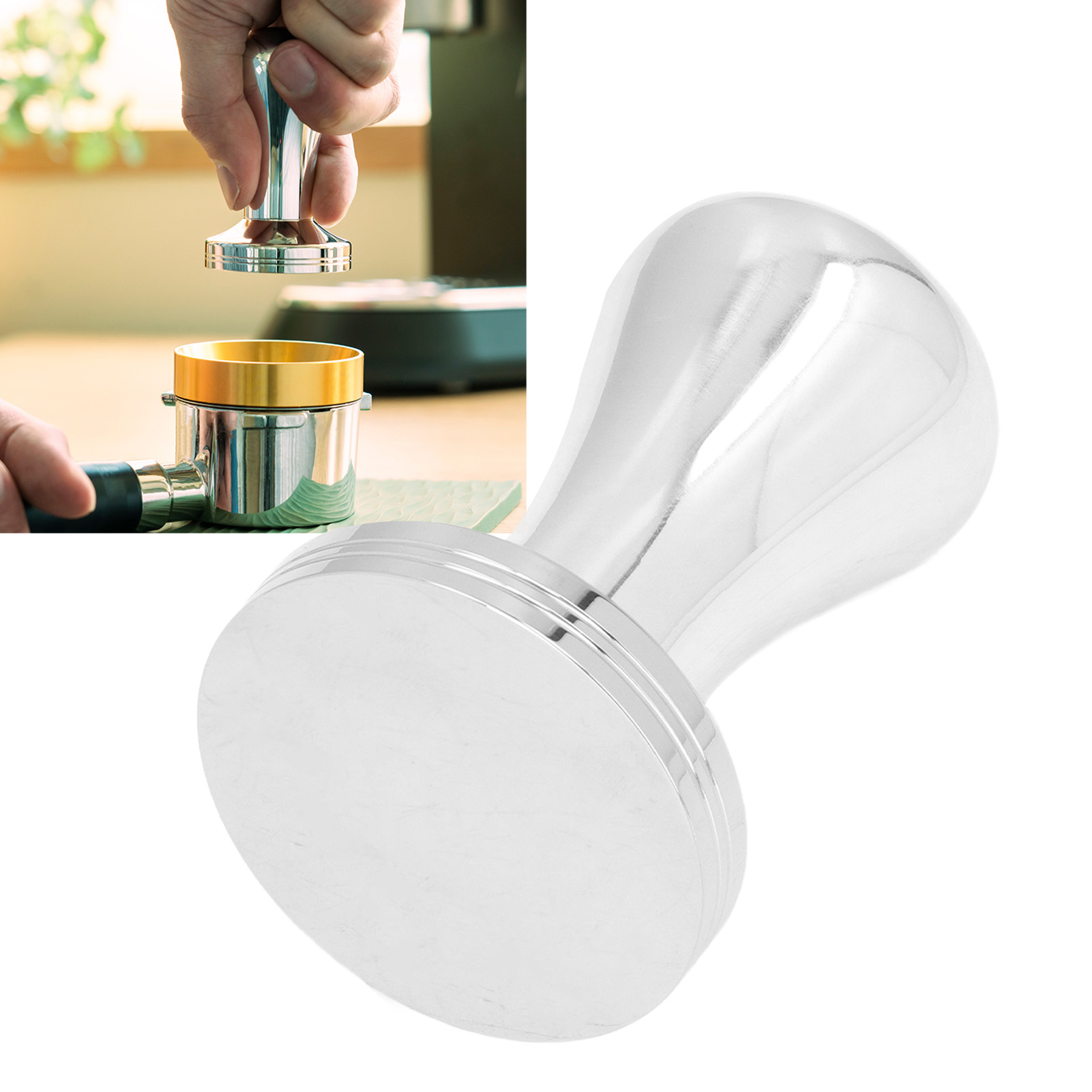 Kaffeetamper Aus Edelstahl, 51 Mm Tamperhammer, Zubehör Für Kaffeemaschinen, 51 Mm Tamperwerkzeug.