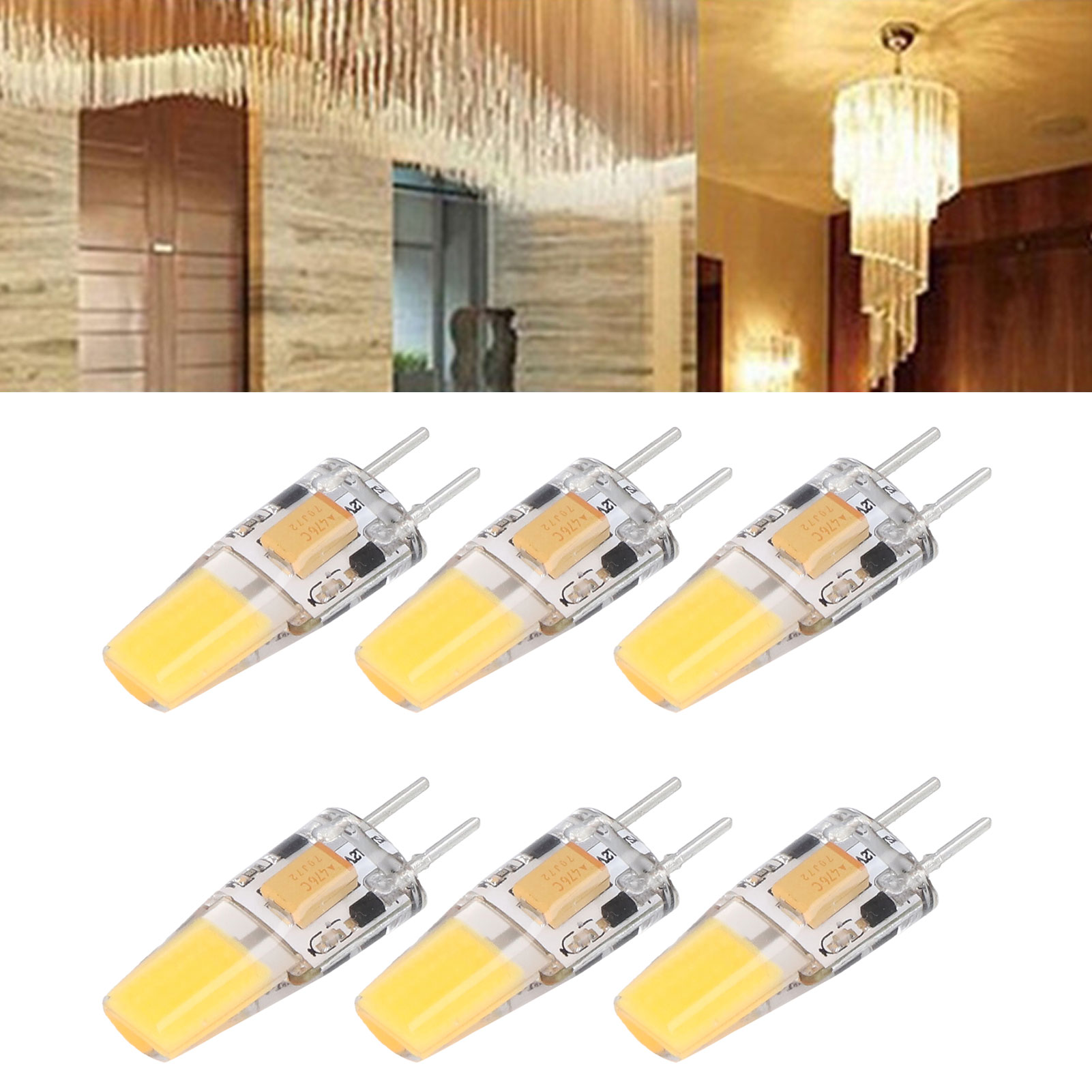 Gy6.35 5w Ac/dc 12v Cob-lampe Für Kronleuchter, Deckenleuchten, Wandleuchten Und Tischlampen – 6er-pack Erhältlich