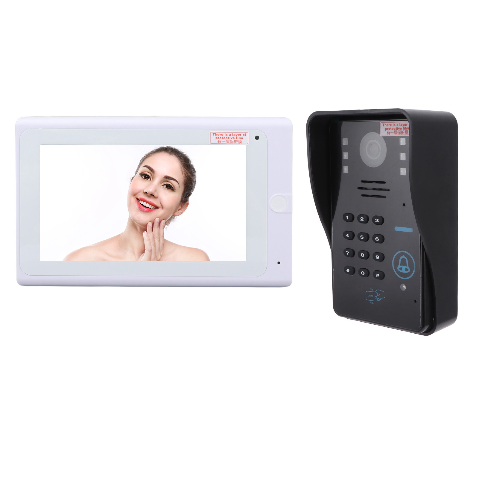 Kabelgebundene Video-türklingel 100-240 V Mit Passwort-zugangskontrolle, Kartenleser, Drahtlosem Wlan, Mobiler App, Intelligente Türklingel (europäischer Standard)