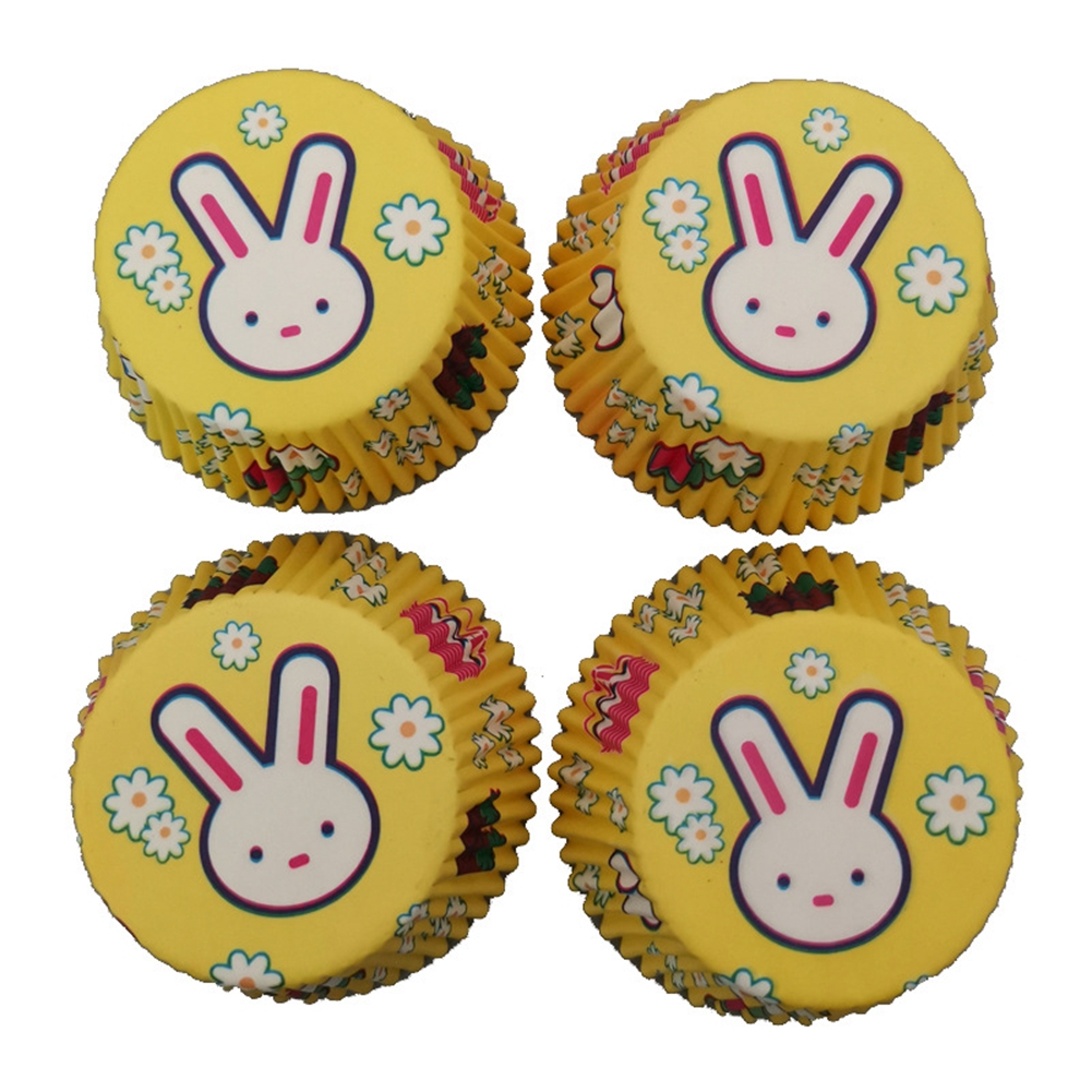 100 Cupcake-förmchen Mit Hasenmotiv, Hitze- Und Ölbeständig.