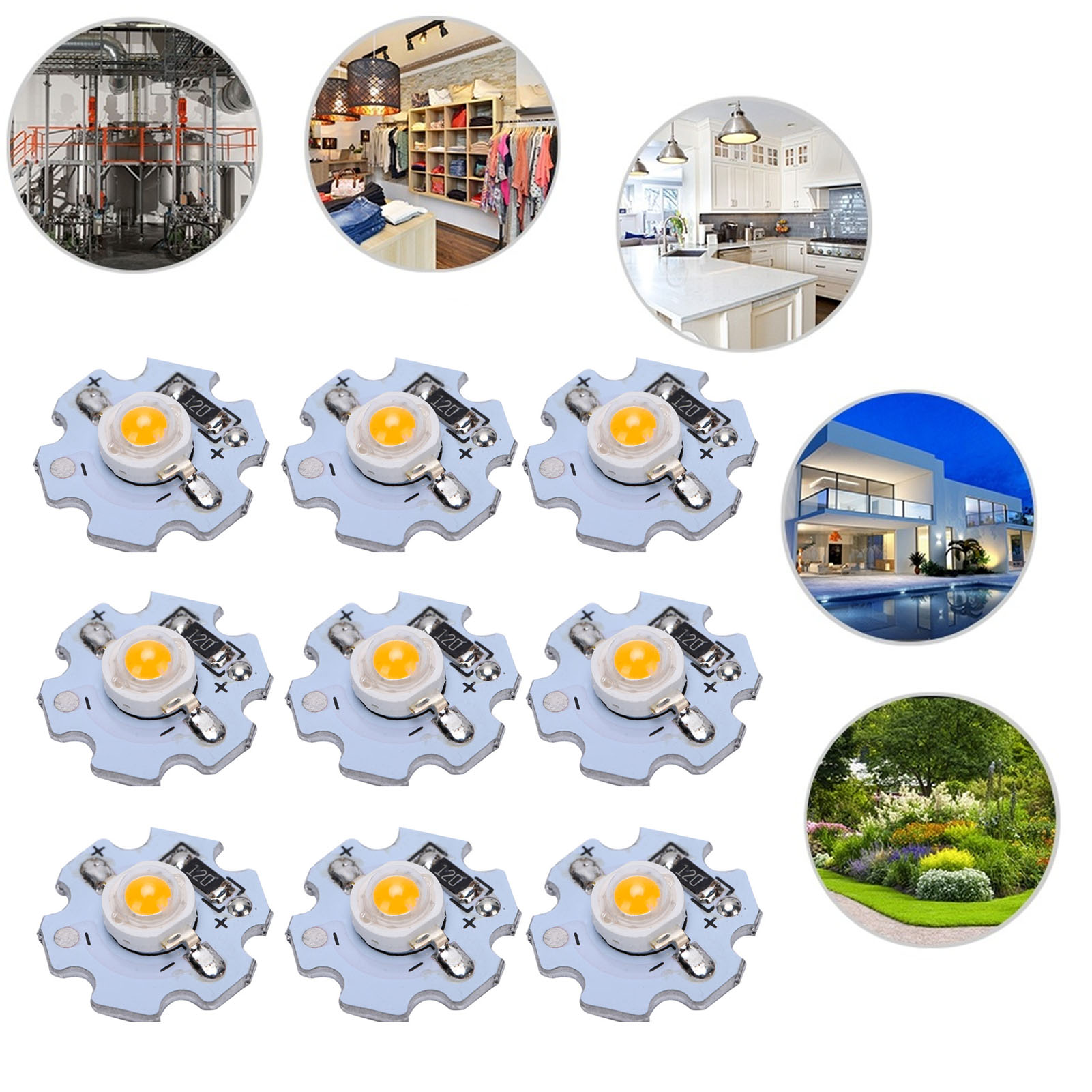 Packung Mit 25 Hochleistungs-leds (0,5 W, 5 V) Mit Aluminiumplatte, Gelbes Licht: 588–590 Nm