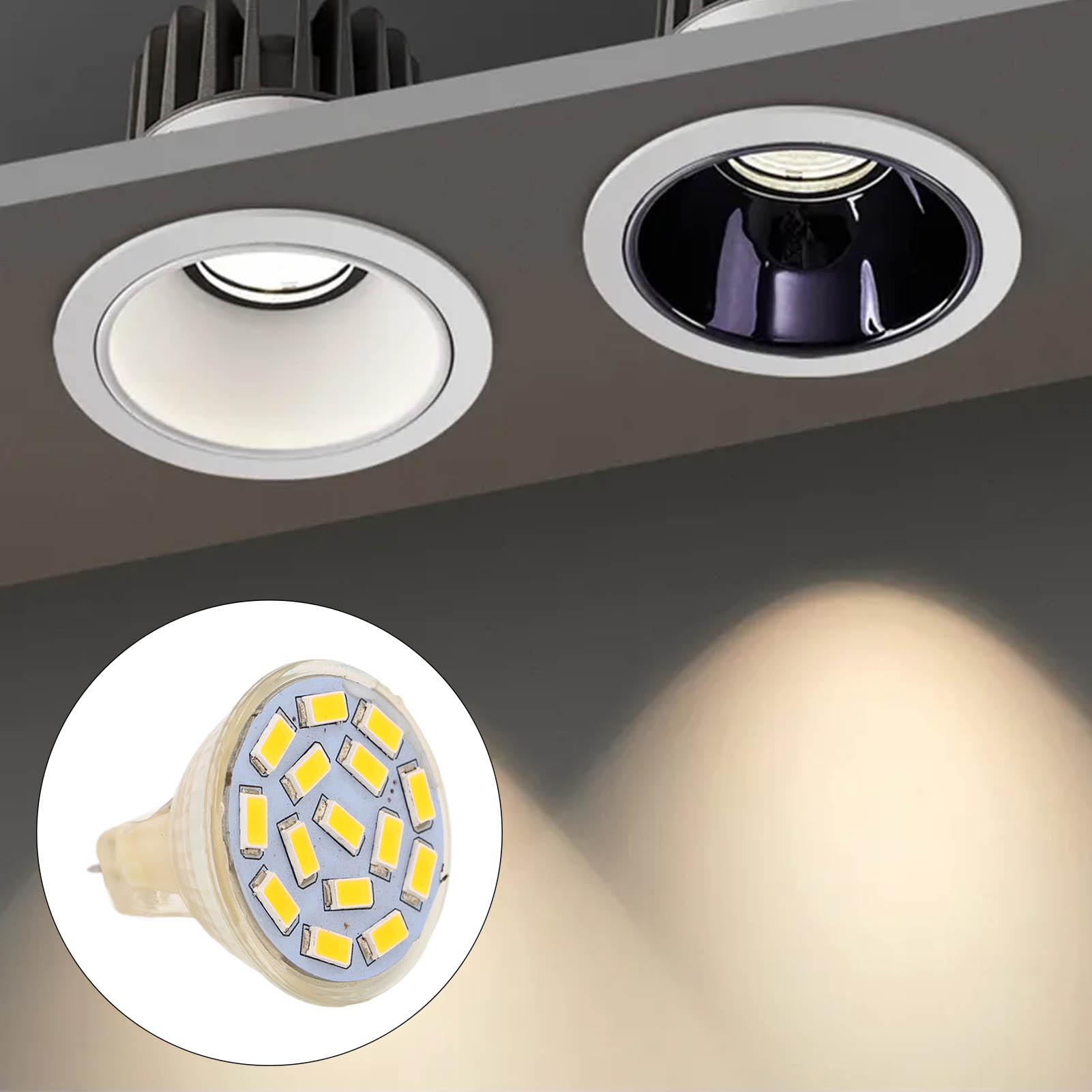 Gu4-led-lampe, 270 Lumen, Energiesparender Led-strahler Mit 15 X 3-w-leds, Mr11-leds Für Schienenbeleuchtung, Warmes Licht