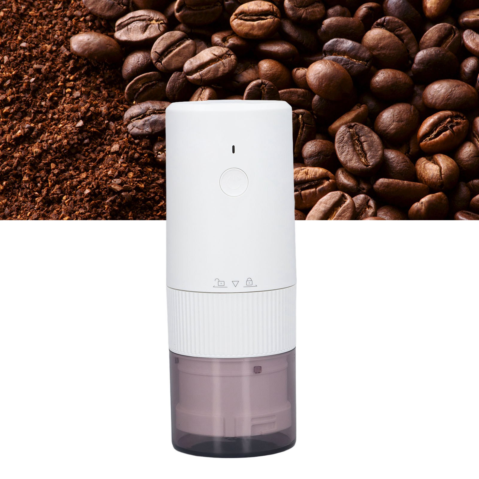 Elektrische Kaffeemühle, Automatische Kaffeemühle, Kegelmühle, Tragbar Für Zuhause Und Unterwegs, Usb-wiederaufladbare Mühle, Weiß.