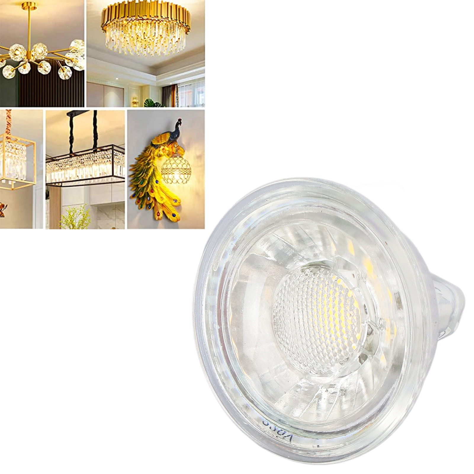 5-w-led-strahler Mit Mr16-cob-glaslampe, Dimmbar, Ideal Für Zuhause, Schlafzimmer, Esszimmer, Wohnzimmer, Schaufenster, Ausstellungshallen Und Als Stimmungsbeleuchtung. Warmweißes Licht.