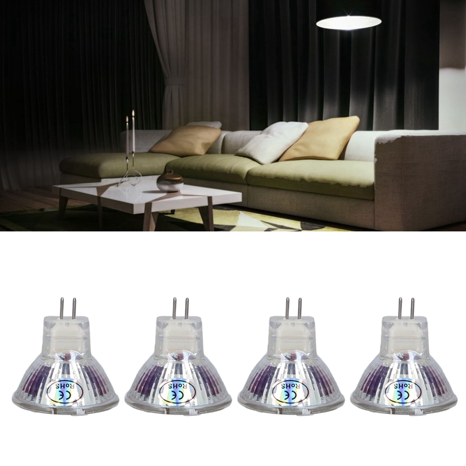 Mr11 5w 15led 500lm Led-lampe, Doppelstiftsockel, Einbaustrahler, Schienenbeleuchtung, Landschaftsbeleuchtung, 4er-pack (kaltweiß)
