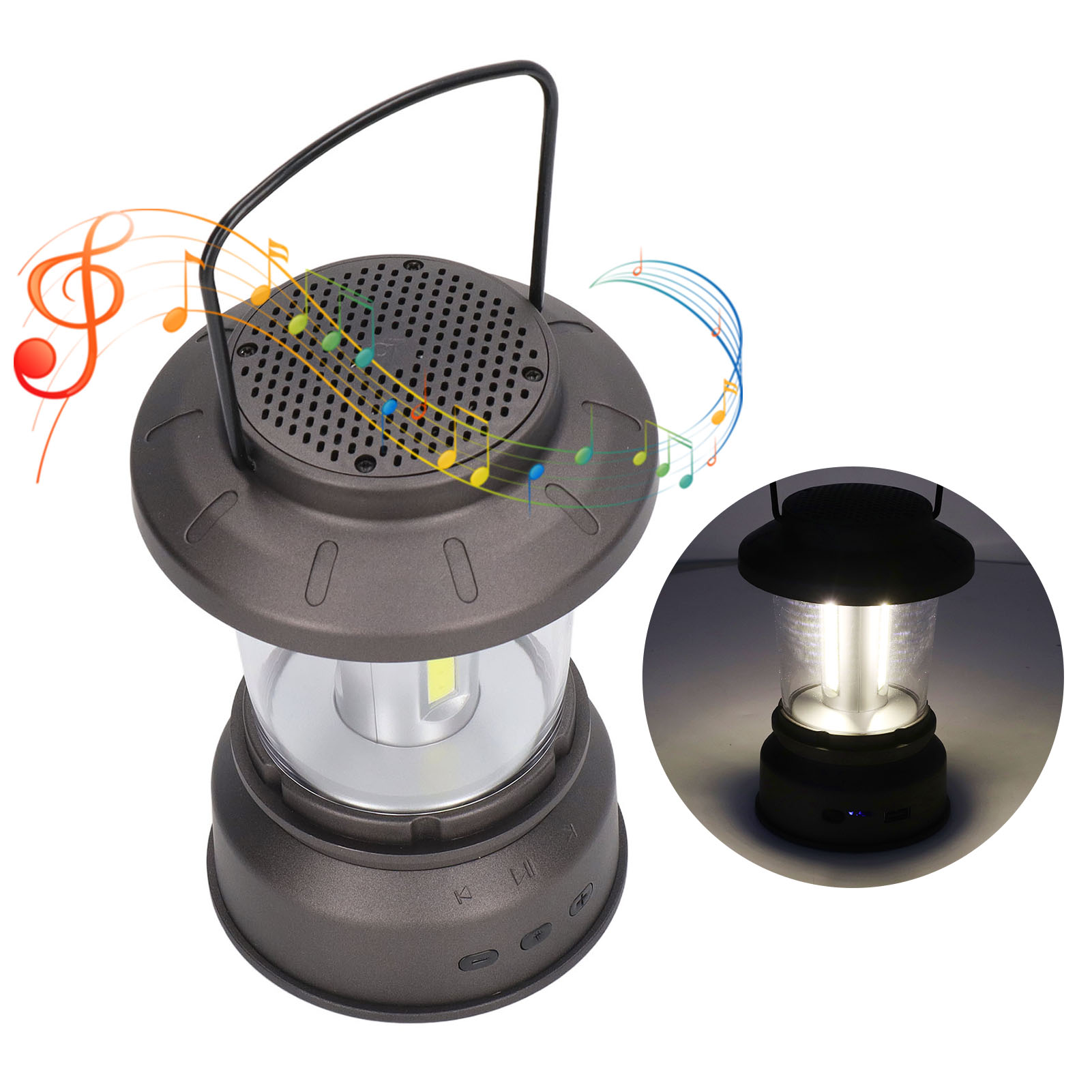 Outdoor-bluetooth-lautsprecher Im Retro-stil Mit Licht, 2 Modi, Usb-stromversorgung, Ip65 Wasserdicht, Campinglaterne Mit Bluetooth-musikwiedergabe Und Gelbem Licht