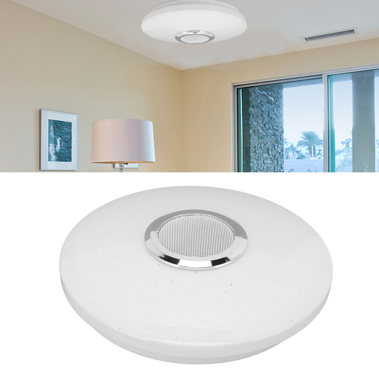 Ultradünne, Runde, Verstellbare Bluetooth-led-deckenleuchte Mit Farbwechsel, Schlafzimmerlampe, 100–240 V