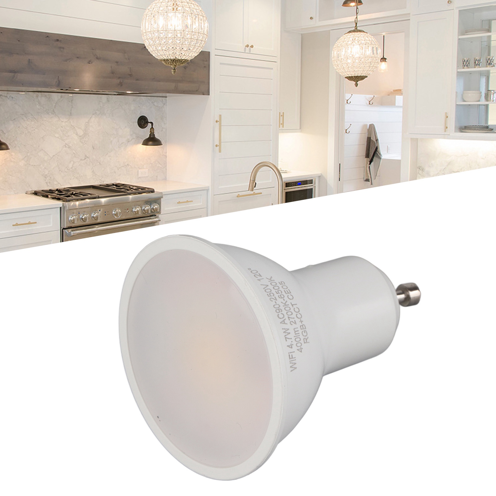 Smarte Wlan-led-graffitilampe Mit Rgb+ww-dimmfunktion, 4,7 W, Weitbereichsspannung, Gu10-sockel, Kompatibel Mit Ac 90–250 V