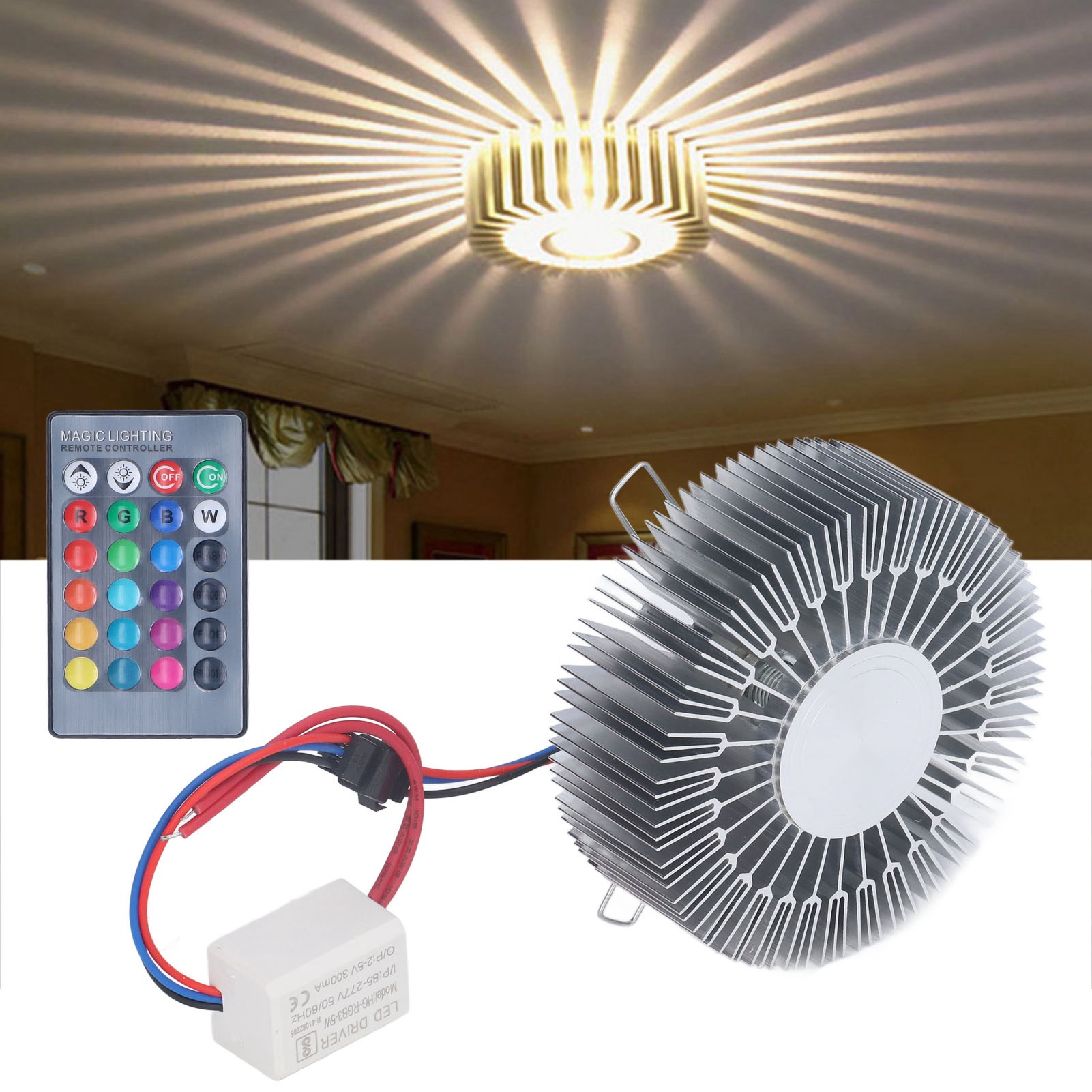 3w Led-einbauleuchte Für Die Decke Mit Rgb-fernbedienung, Aluminiumprofil, Siebenfarbiges Sonnenblumenlicht Für Schlafzimmer, Nachttisch, Wohnzimmer Und Flur.