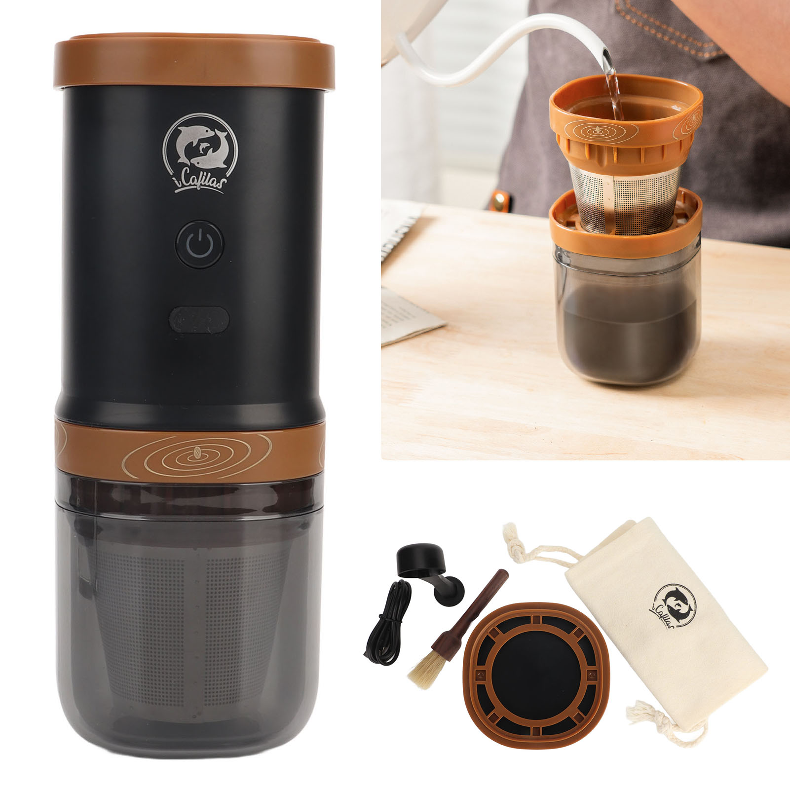 Multifunktionale Elektrische Kaffeemühle, Kompakt Und Tragbar, Wiederaufladbar Über Usb.