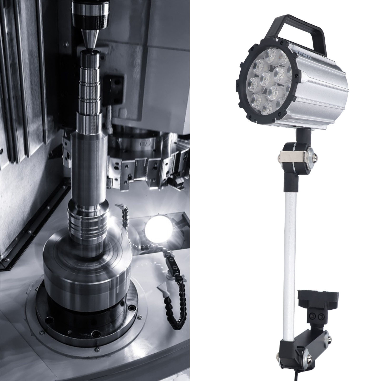 Wasserdichte Led-arbeitsleuchte Für Cnc-werkzeugmaschinen, Klappbare Cnc-leuchte, Öl- Und Wasserbeständig, 12 W, 24 V, Tischleuchte.