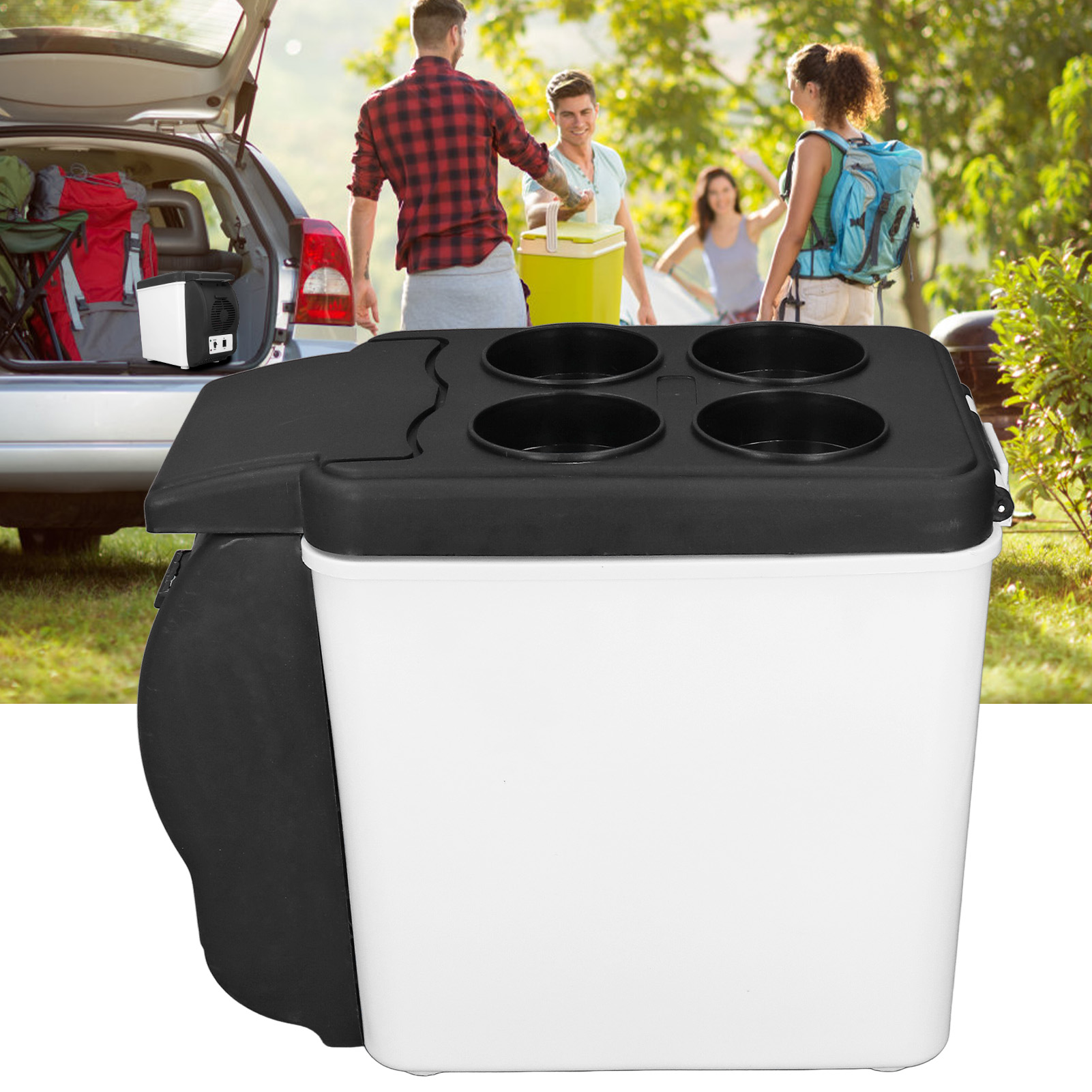Ein Praktischer Und Tragbarer Erste-hilfe-kasten Mit Warm- Und Kaltfunktion Sowie Ein 12-v-mini-autokühlschrank Sind Im Sommer Unverzichtbar.