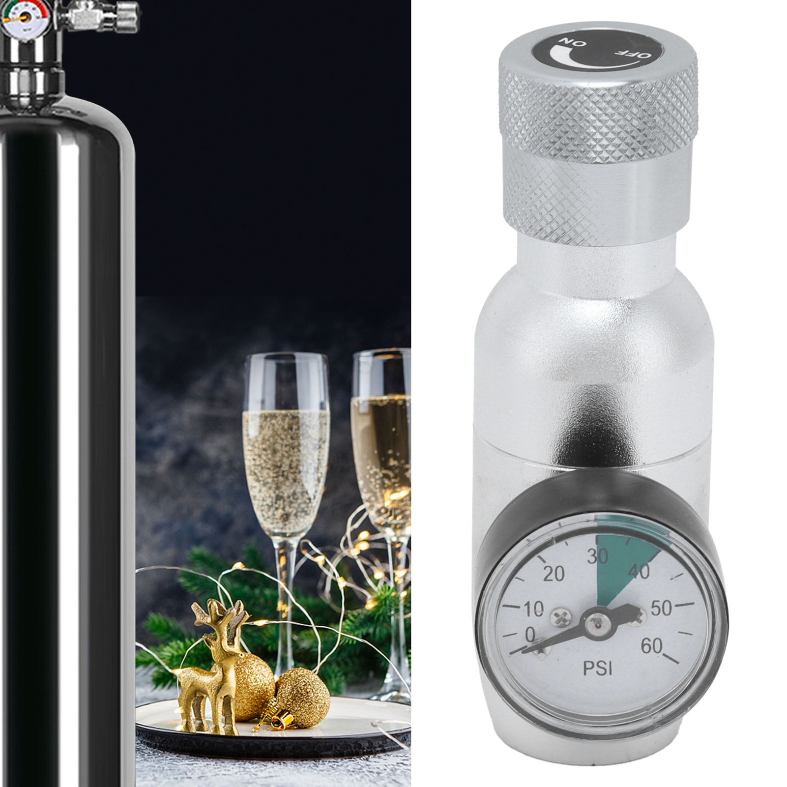 Mini-co2-regler Mit Manometer, Zubehör Zum Abfüllen Von Bier In Fässer Und Selbstgemachten Limonaden (mfl 3/8 Zoll)