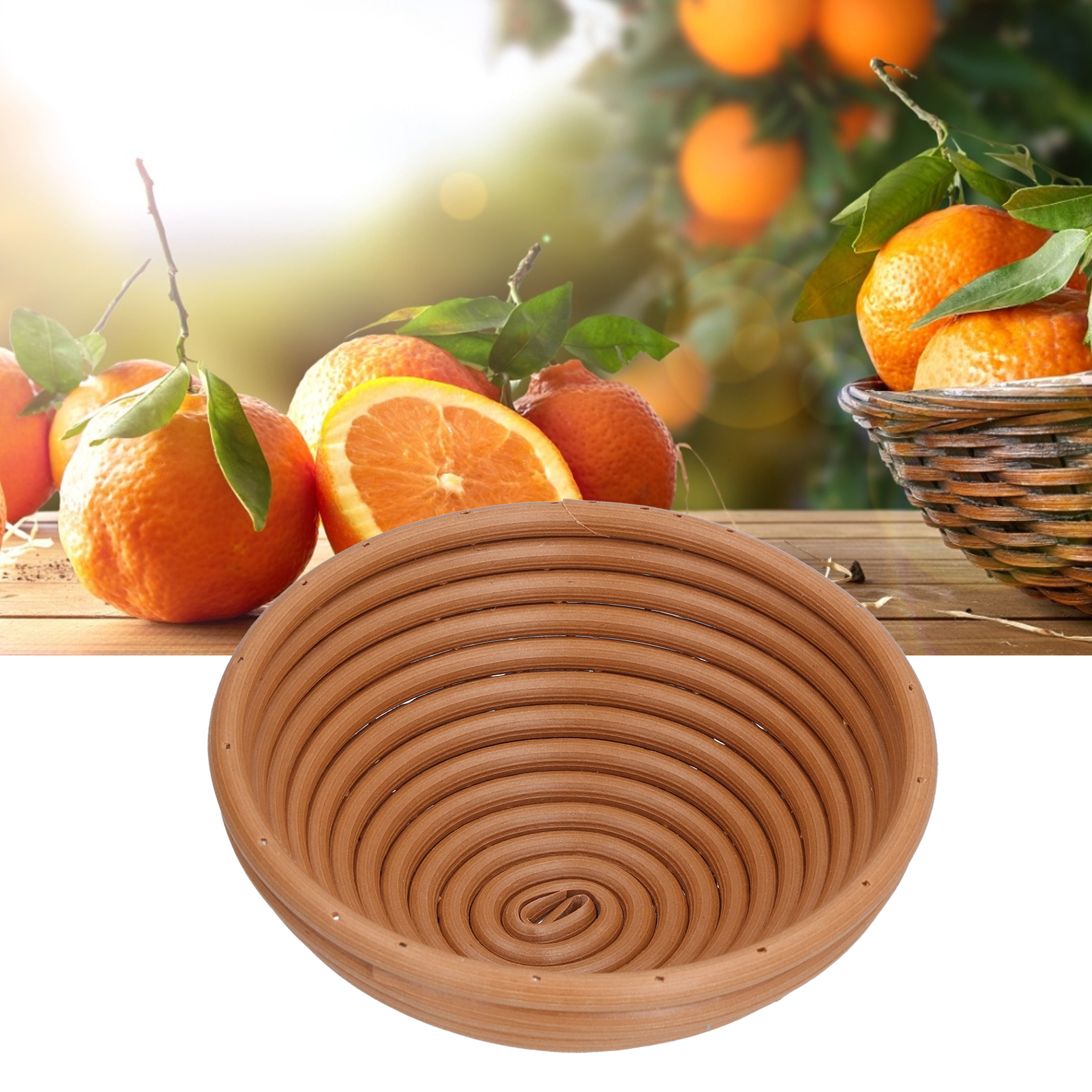 Waschbarer Gärkorb, Innovative Backform Für Die Heimische Küche Und Zum Backen, Rund, Gelbbraun, 16 X 6 Cm