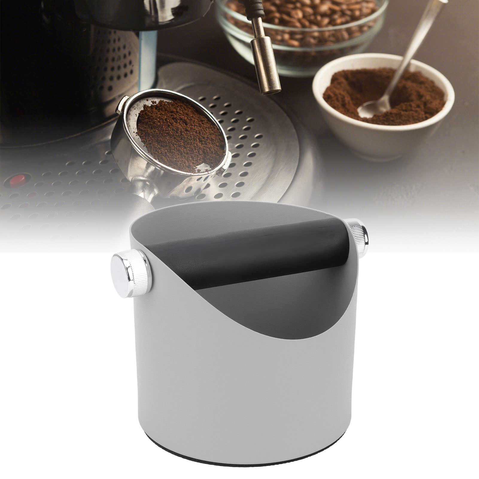 Kaffeesatzeimer Für Den Hausgebrauch, Kleiner Rutschfester Behälter, Grau, Zum Recycling Von Kaffeesatz Zu Pulver.