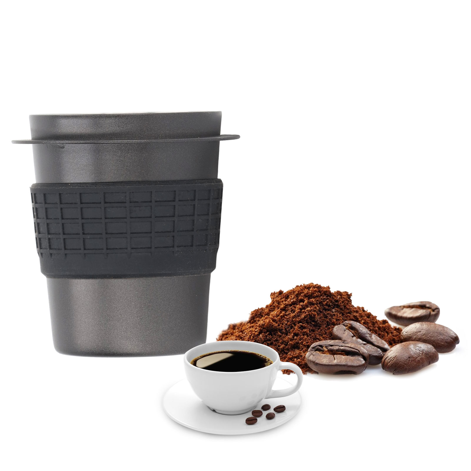 Universeller Dosierbecher Für 58-mm-espressomaschinen, Tropfbecher Aus Edelstahl, Aromabecher Mit Silikonring, Schwarz